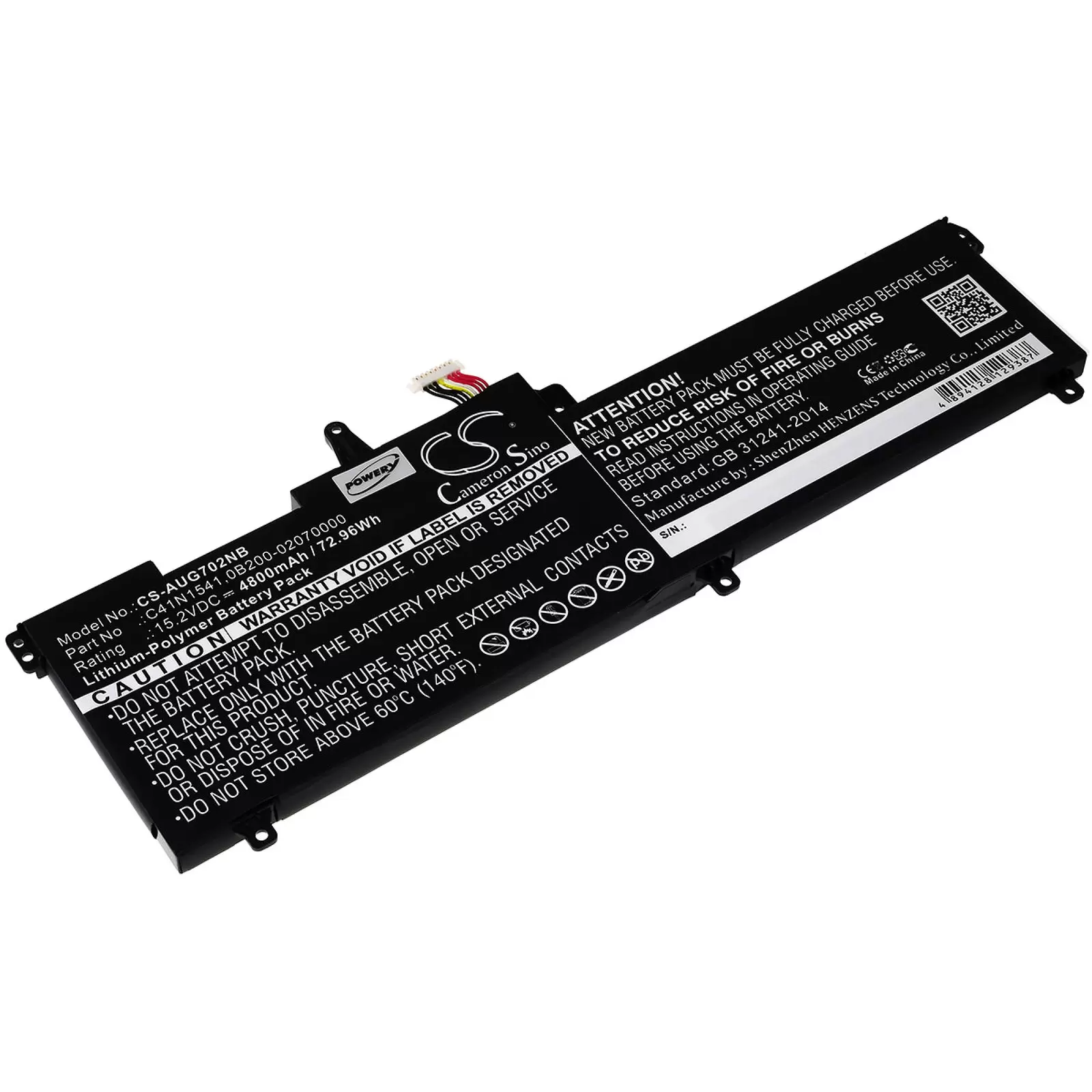 Akku für Laptop Asus GL702 / GL702V / Typ C41N1541 Akku für Laptop Asus GL702 / GL702V / Typ C41N1541