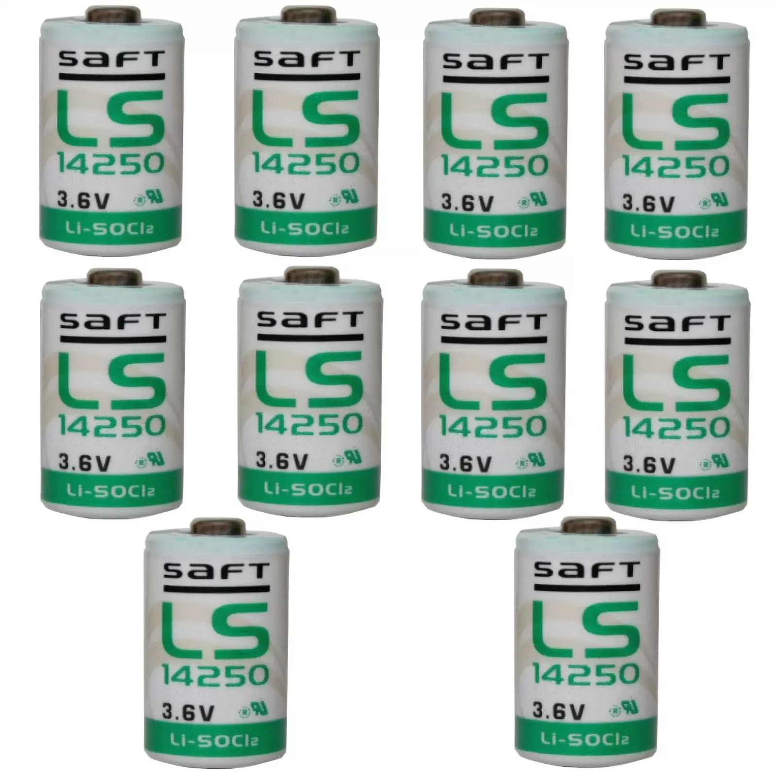 10x Lithium Batterie Saft LS14250 1/2AA 3,6Volt