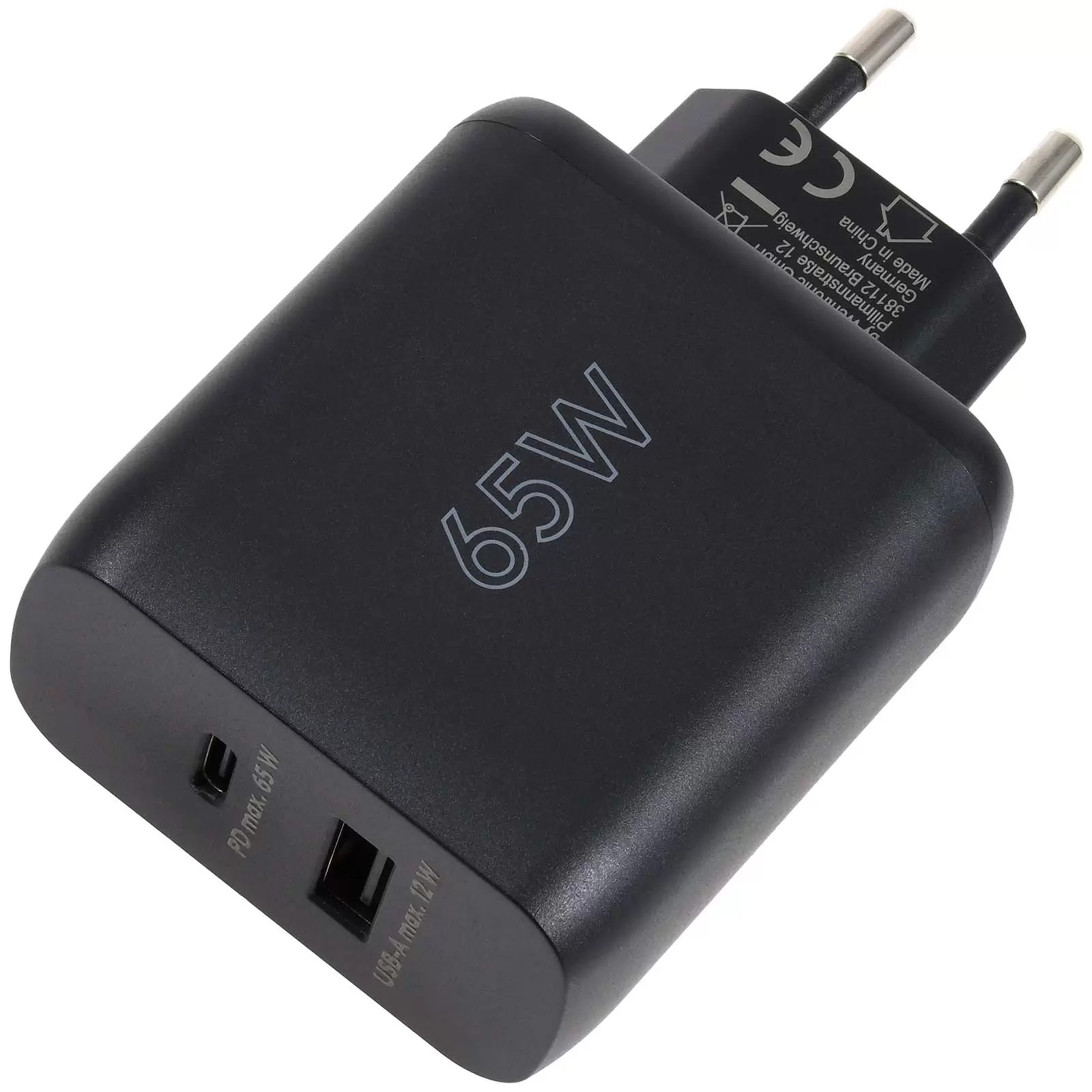 goobay USB-C PD Dual Schnellladegerät 65 W schwarz goobay USB-C PD Dual Schnellladegerät 65 W schwarz
