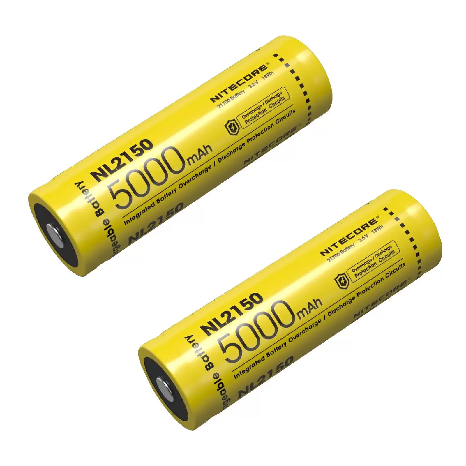 2x Nitecore Li-Ion Akku Typ 21700 NL2150, 5000mAh