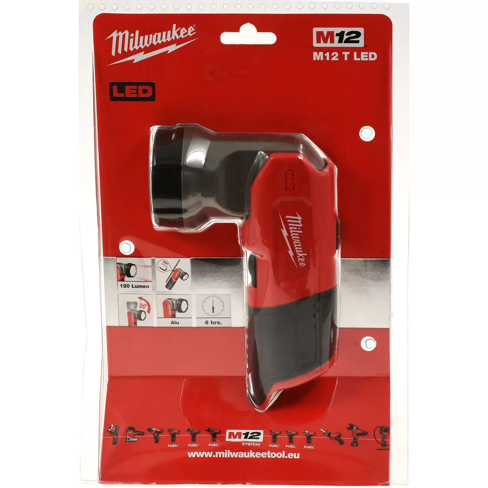 Milwaukee M12 T LED Taschenlampe, Hand-Leuchte, Akku-Lampe 120 Lumen, ohne Akku