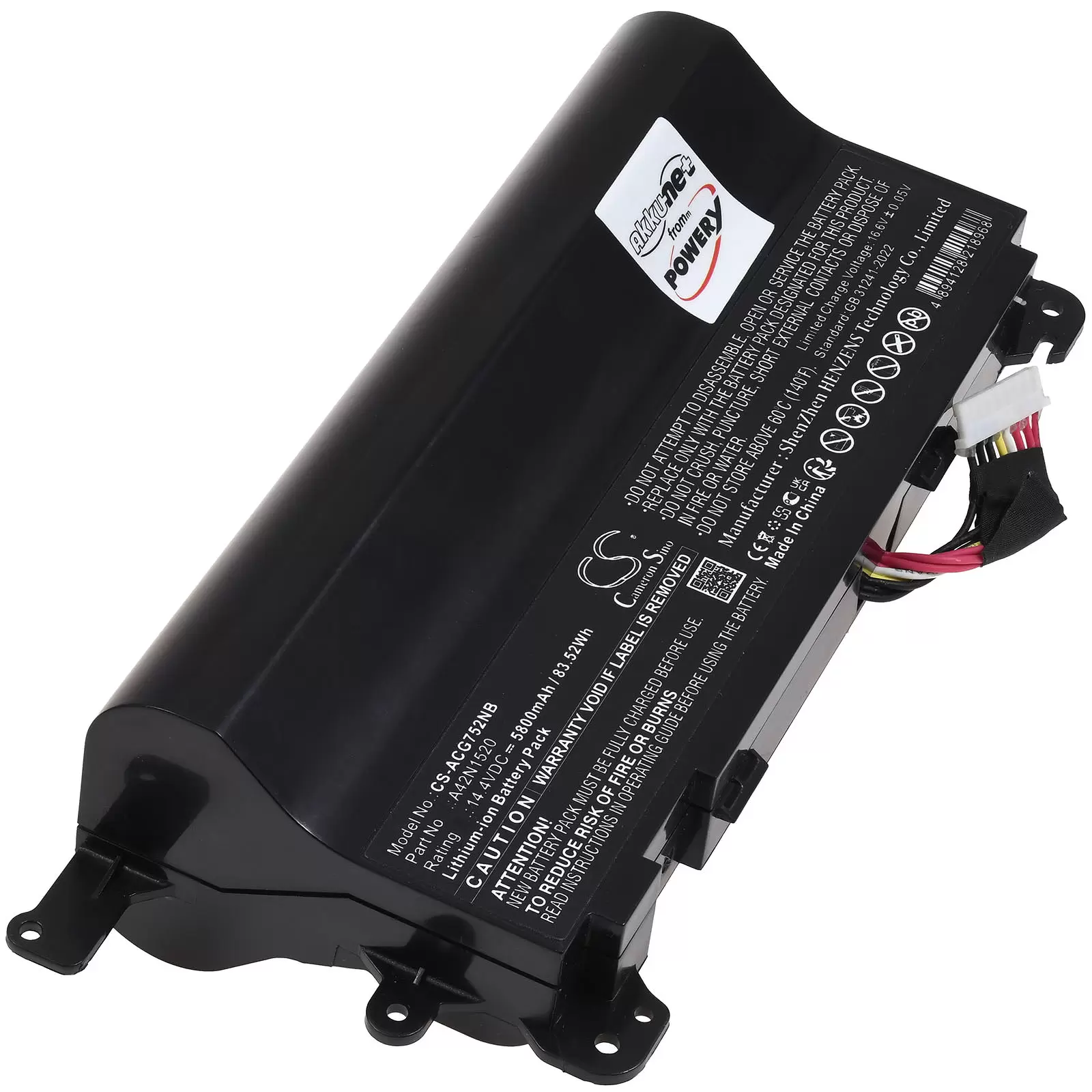 Akku passend für Laptop Acer ROG G752VS ROG G752VY ROG GFX72 Typ A42N1520 Akku passend für Laptop Acer ROG G752VS ROG G752VY ROG GFX72 Typ A42N1520