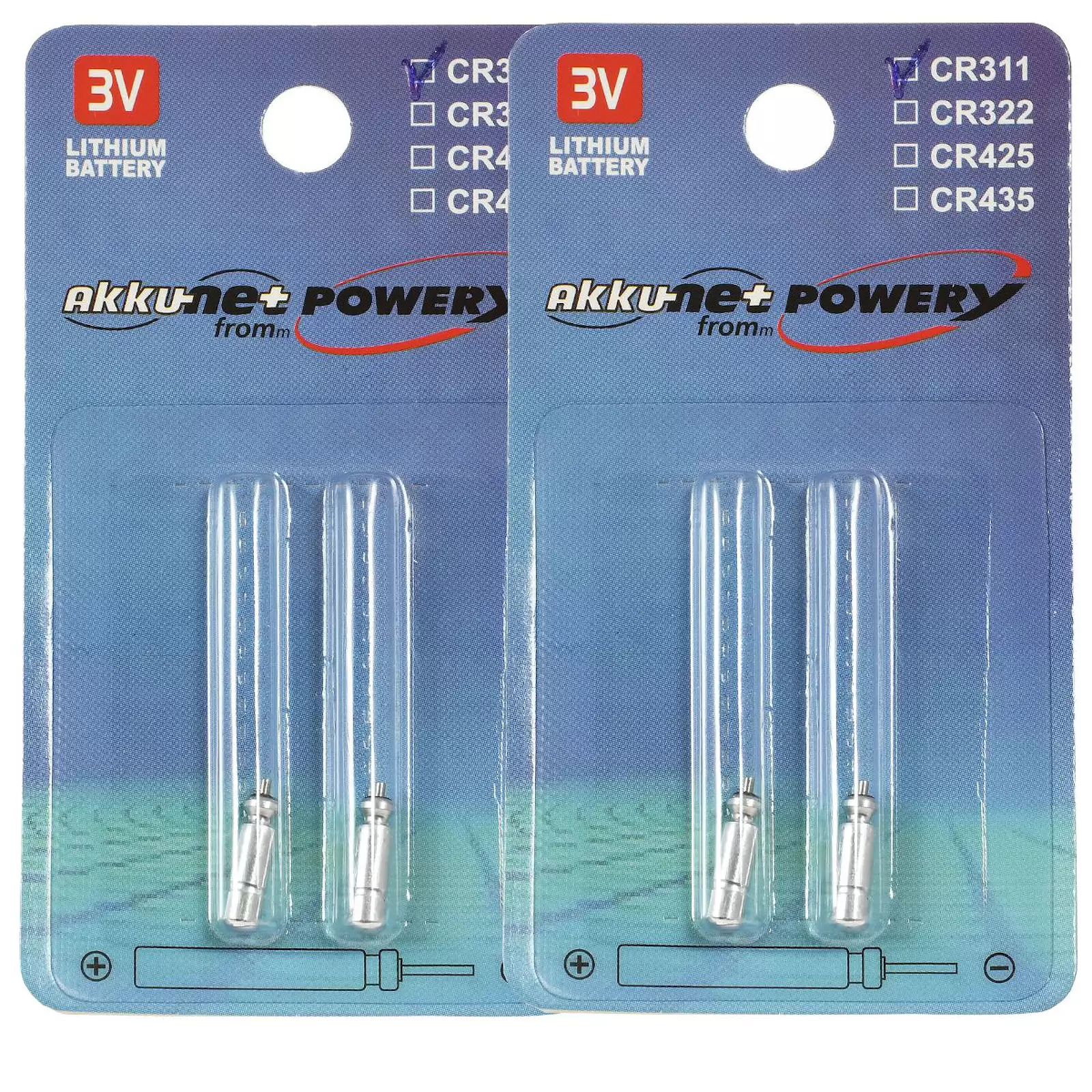 4x Stabbatterie, Stiftbatterie CR311 für z.B. Angelposen, Bissanzeiger Lithium 2x2er Blister