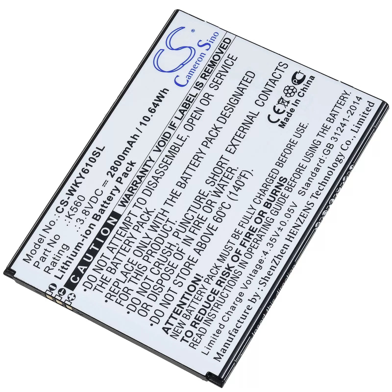 Akku passend für Smartphone Wiko Y62 Plus Y62 Y61 W-K560 Typ K560