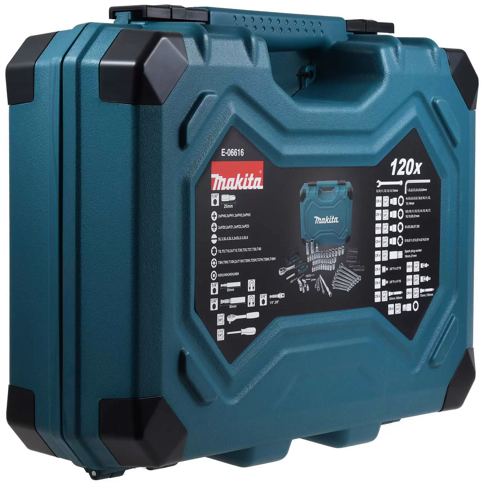 Makita E-06616 Werkzeugkoffer 120 teilig Makita E-06616 Werkzeugkoffer 120 teilig