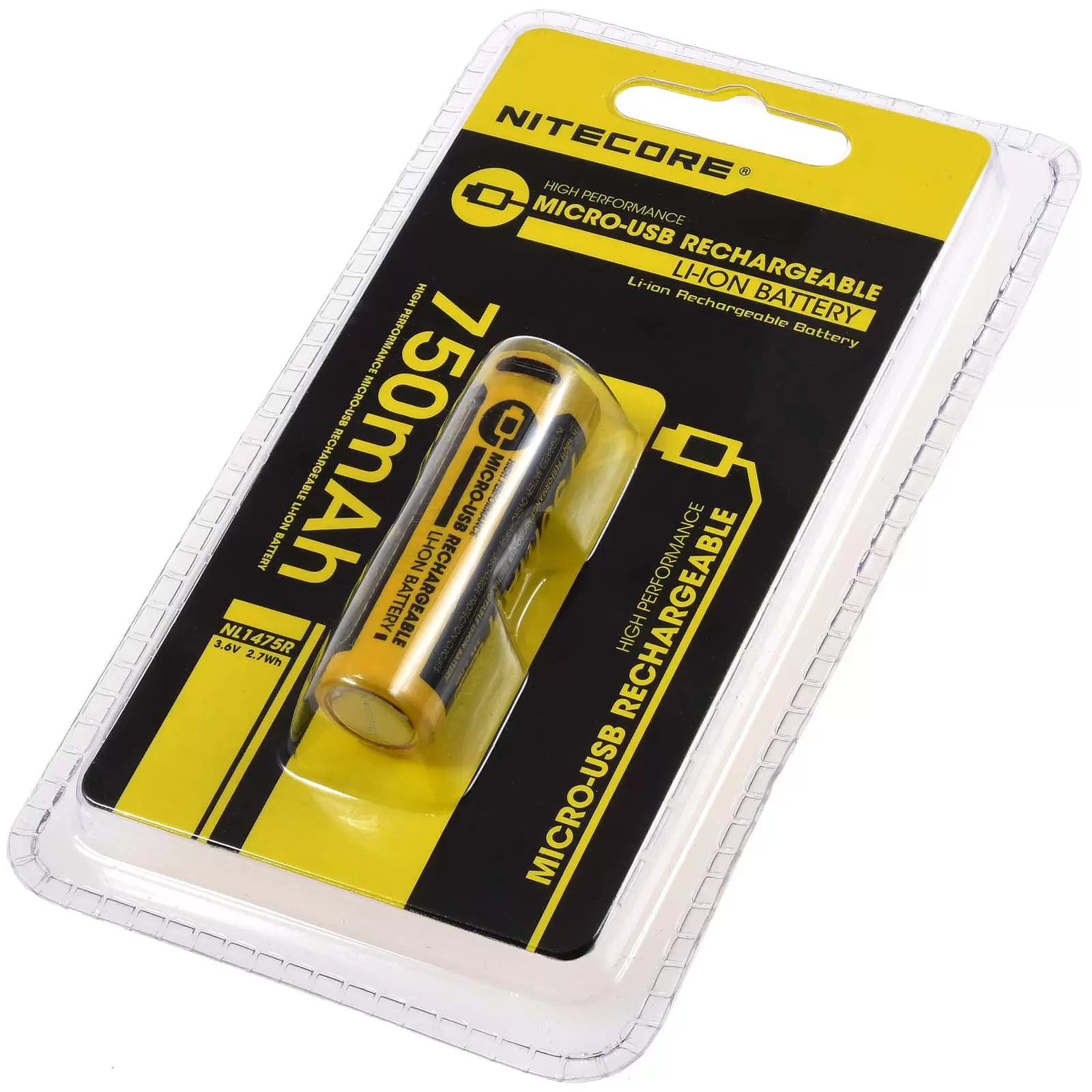 Nitecore Li-Ion Akku Typ 14500 NL1475R 750mAh mit Micro-USB Nitecore Li-Ion Akku Typ 14500 NL1475R 750mAh mit Micro-USB