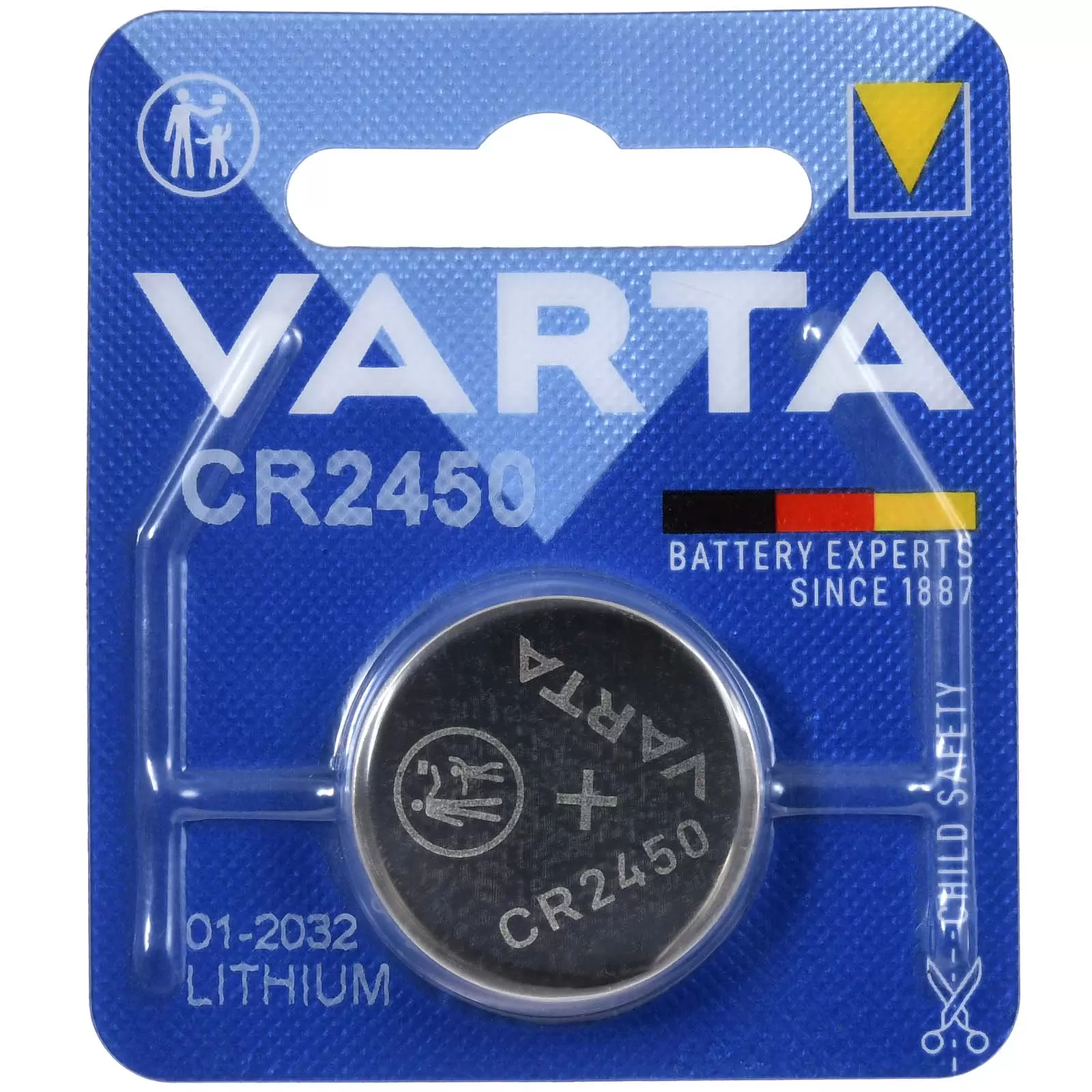 Varta Lithium Knopfzelle CR2450 DL2450 3V 1er Blister Varta Lithium Knopfzelle CR2450 DL2450 3V 1er Blister