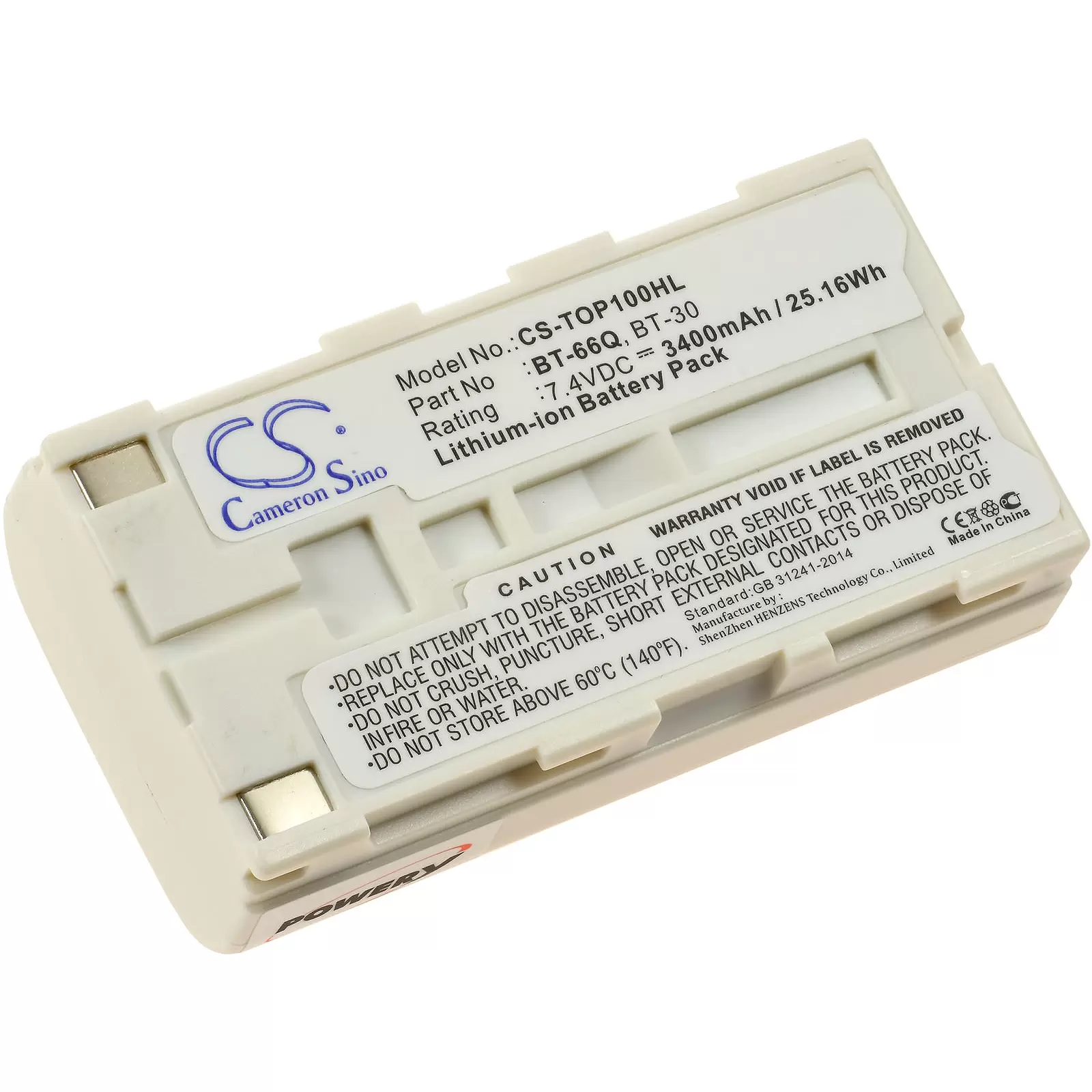 Powerakku passend für Topcon Messgerät, Feldrechner FC100, Typ BT-62Q u.a. Powerakku passend für Topcon Messgerät, Feldrechner FC100, Typ BT-62Q u.a.