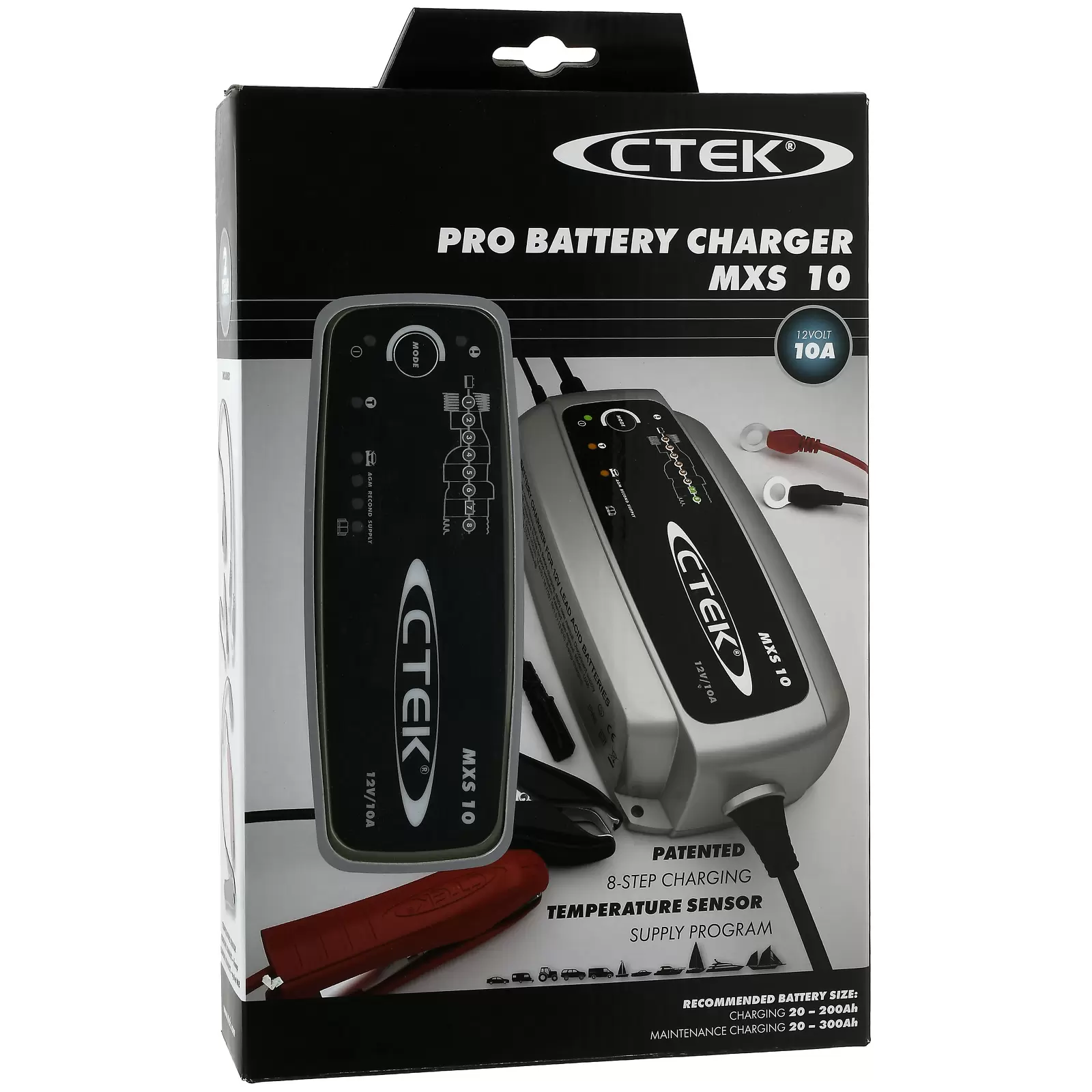 CTEK MXS 10 Batterie-Ladegerät, vollautomatisch u.a. für Auto, Caravan, Boot 12V 10A EU