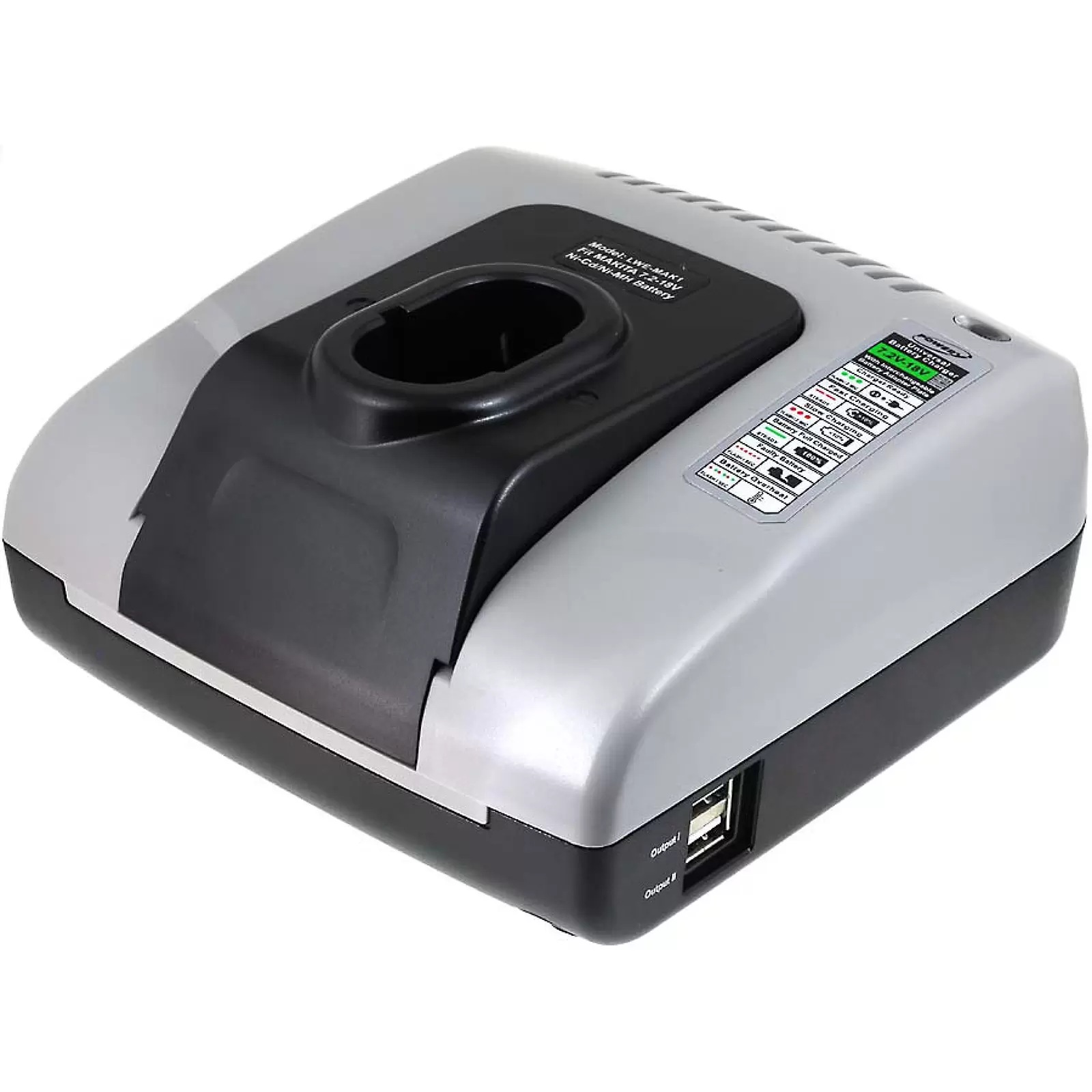 Powery Akku-Ladegerät für Makita NiCd NiMH mit USB Powery Akku-Ladegerät für Makita NiCd NiMH mit USB