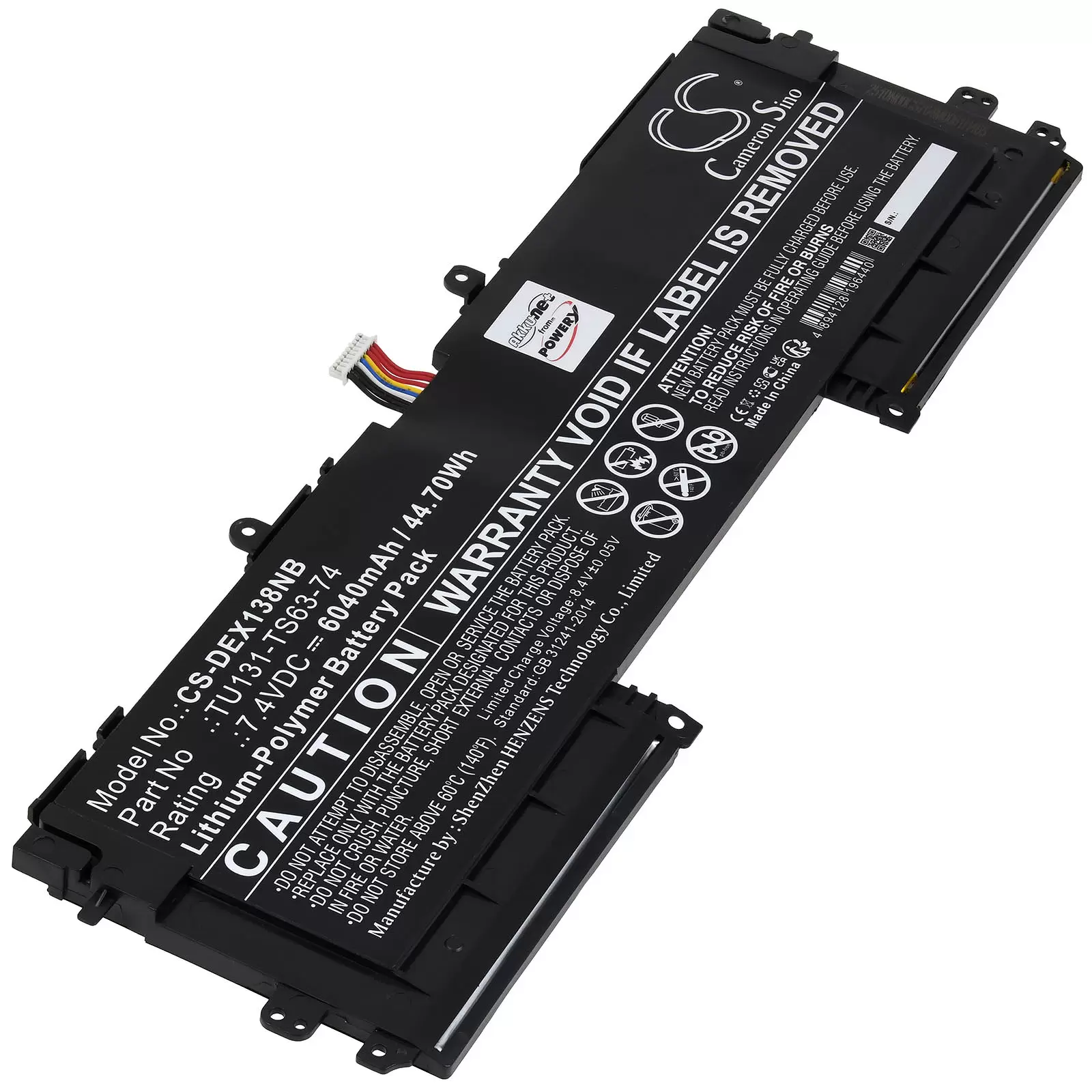 Akku passend für Dell XPS13D‑8808 XPS13D‑7508T XPS13D‑6508 Laptop Typ TU131-TS63-74