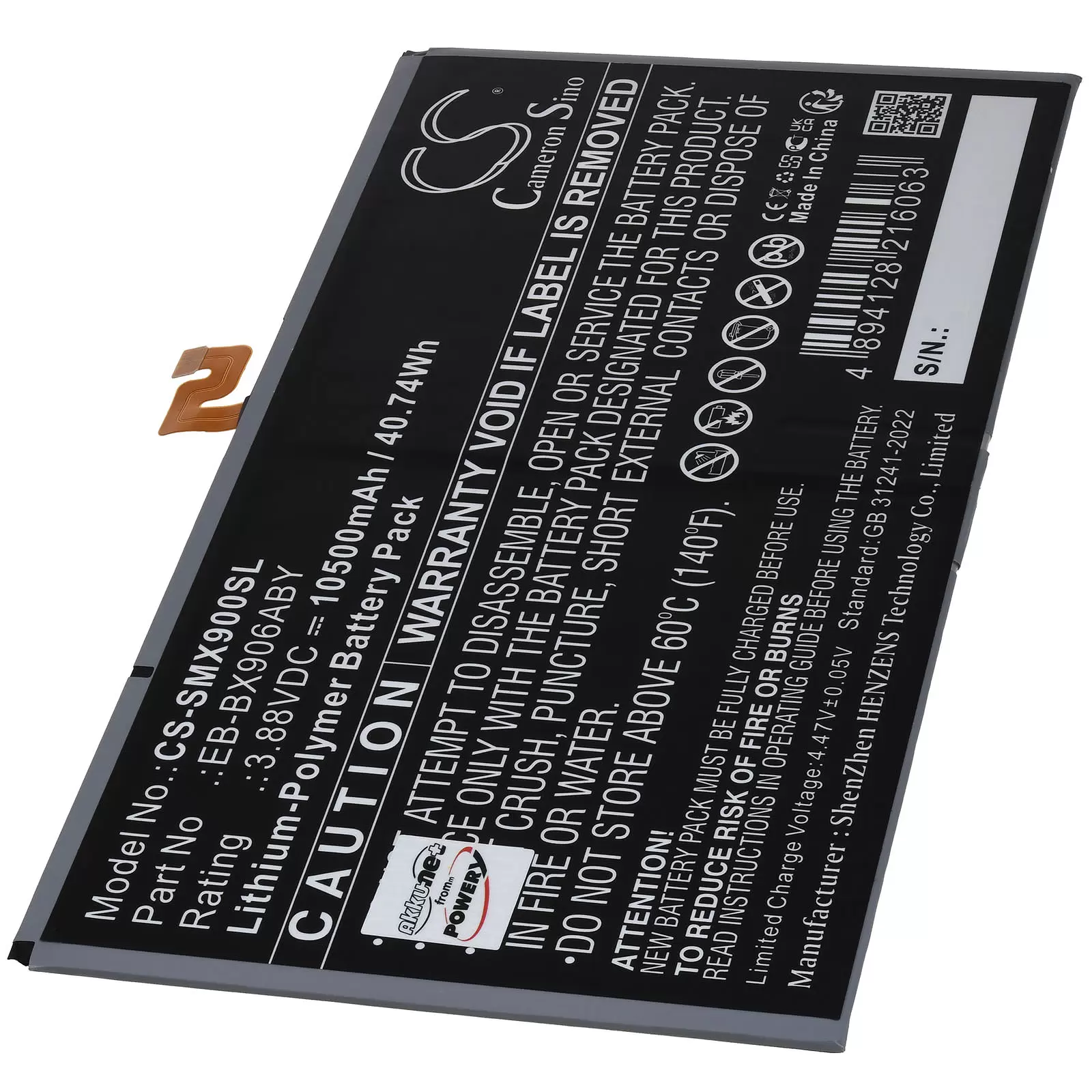 Akku passend für Tablet Samsung Galaxy Tab S8 Ultra SM-X900 SM-X906B Typ EB-BX906ABY