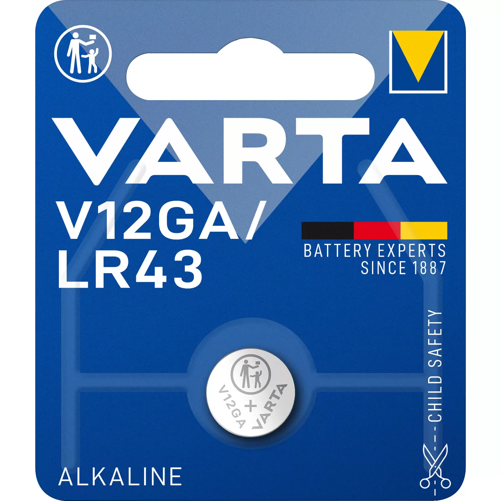 Varta Knopfzelle LR43 V12GA AG12 1er Blister