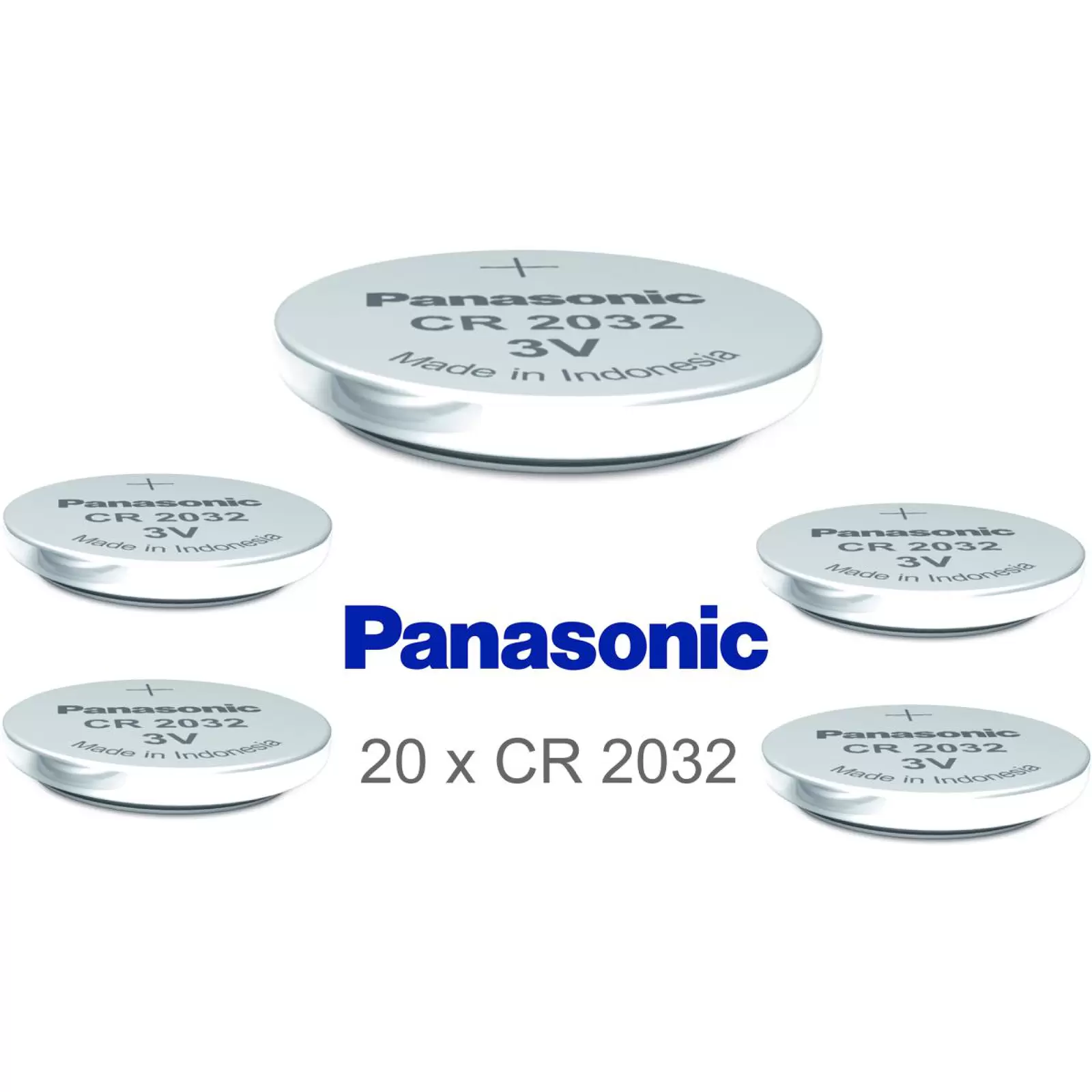 Panasonic Lithium Knopfzelle CR2032 / DL2032 / ECR2032 20 Stück lose