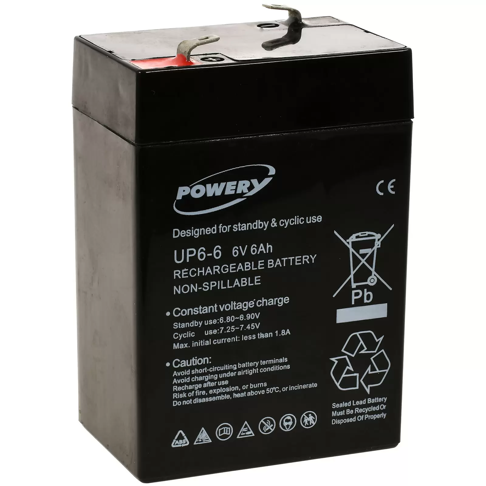 Powery Blei-Gel Akku 6V 6Ah Powery Blei-Gel Akku 6V 6Ah
