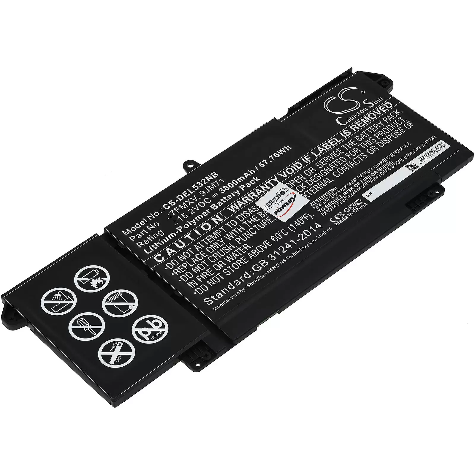 Akku passend für Laptop Dell Latitude 5320, Latitude 7420, Latitude 7520, Typ 7FMXV u.a.