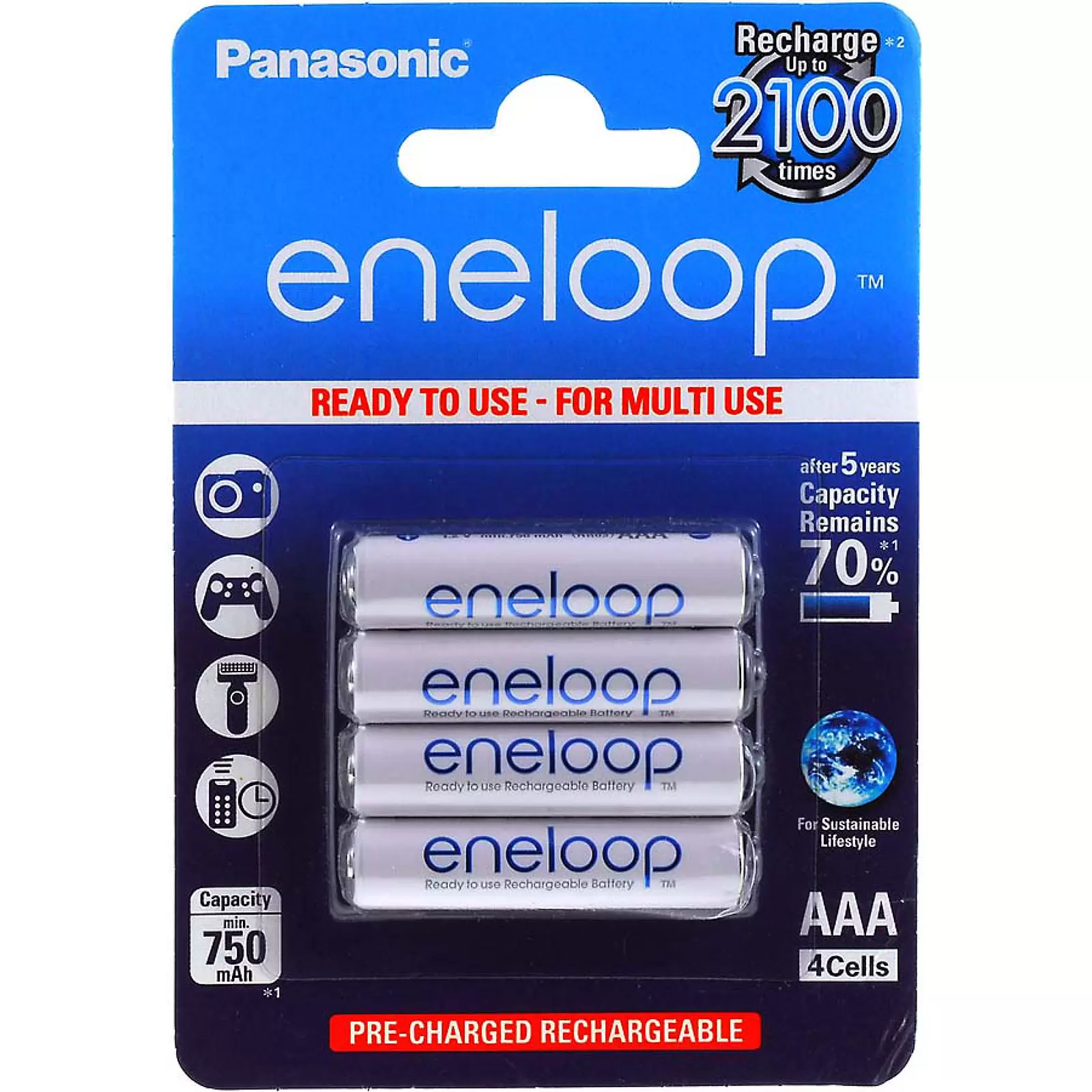 Panasonic eneloop Microakku AAA HR03 HR-4UTG 800mAh NiMH 4er Pack
