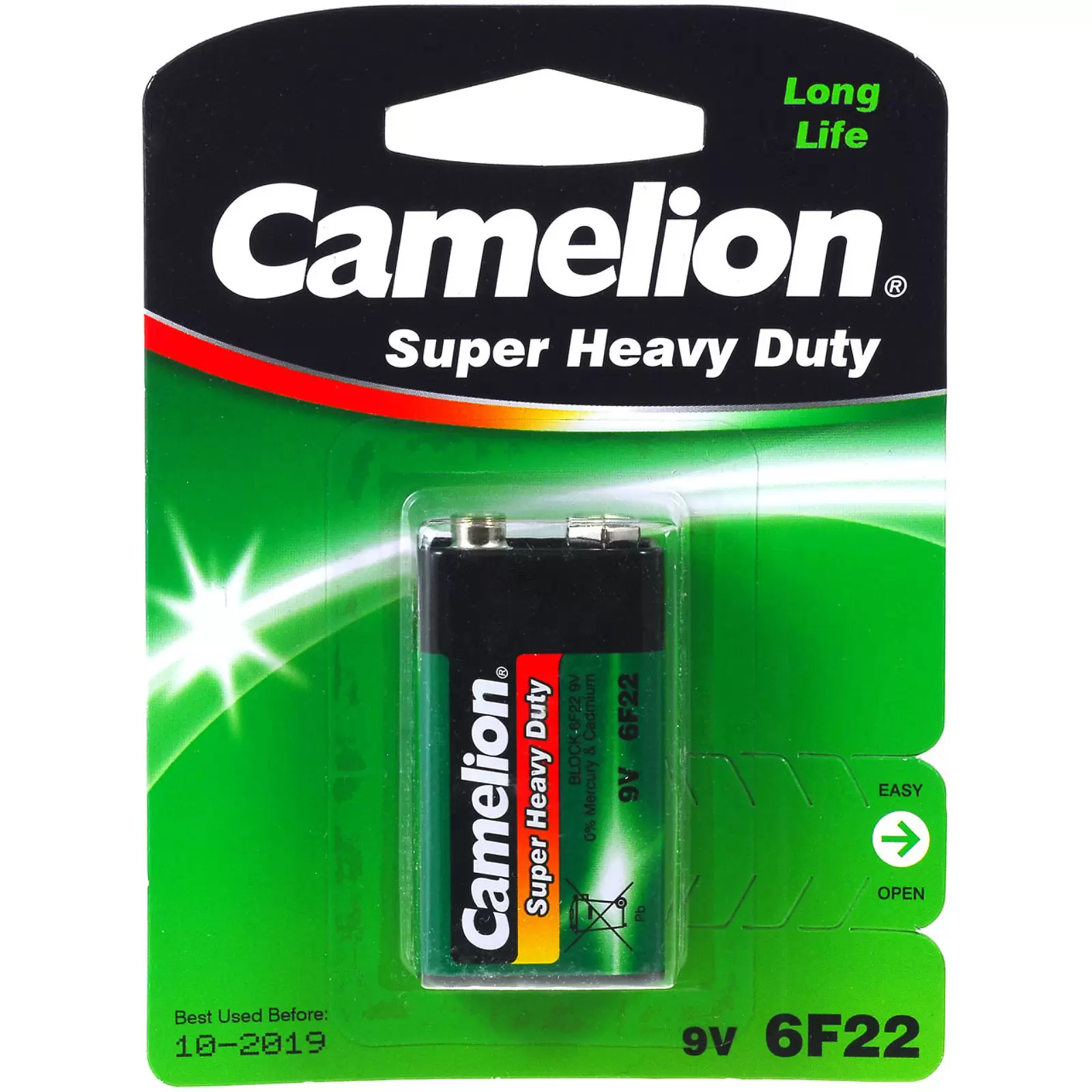 Batterie Camelion Super Heavy Duty 6F22 9-V-Block 1er Blister