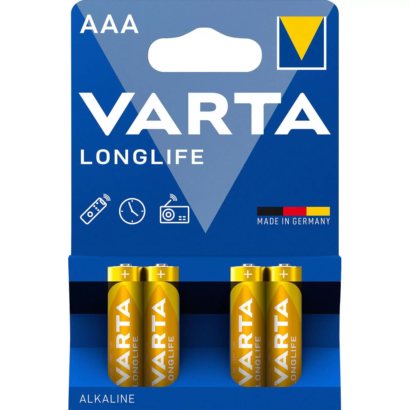 Varta Batterien AAA LR03 Alkaline Micro Longlife 1,5V 4er Blister