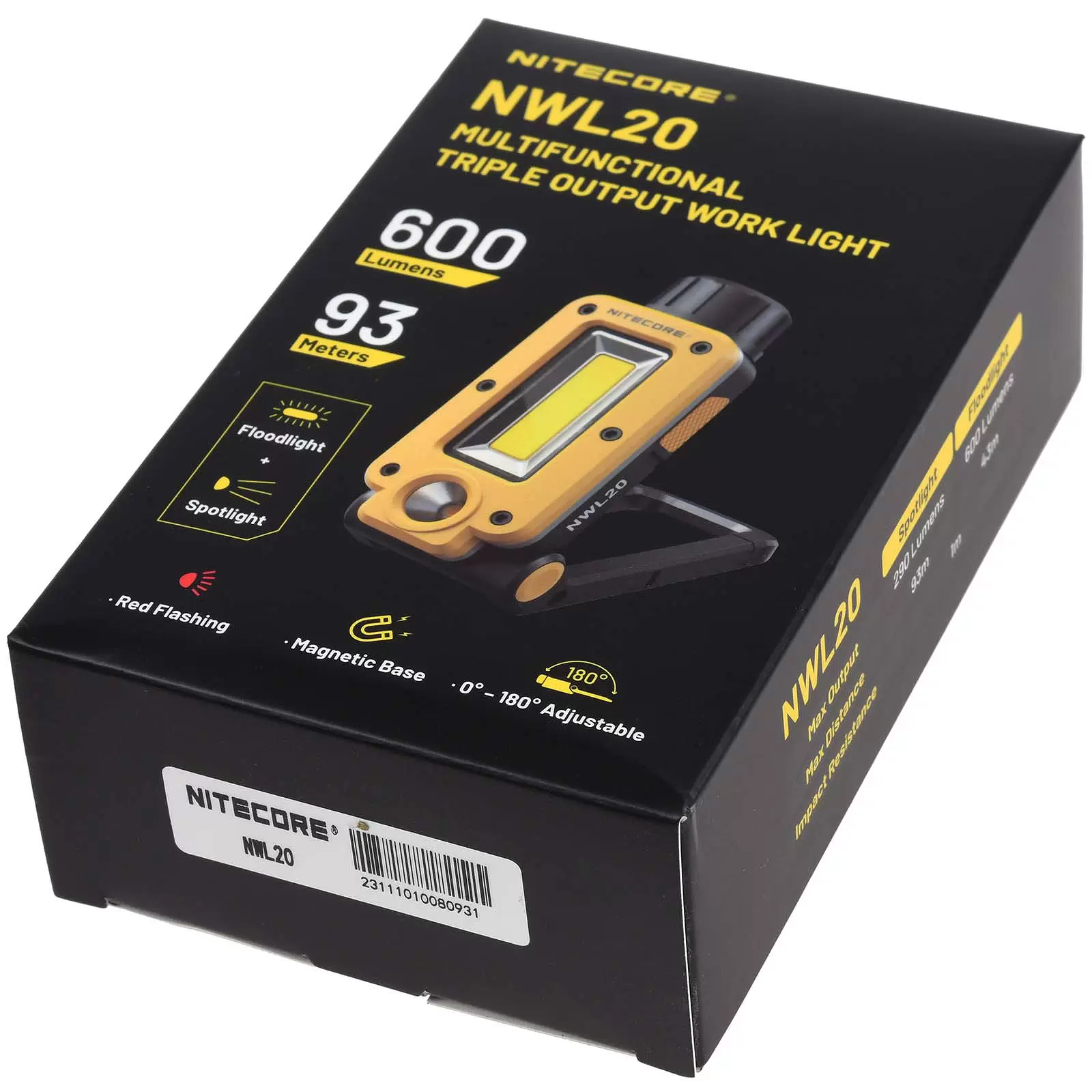 Nitecore NWL20 - Arbeitsleuchte, Lampe 600 Lumen