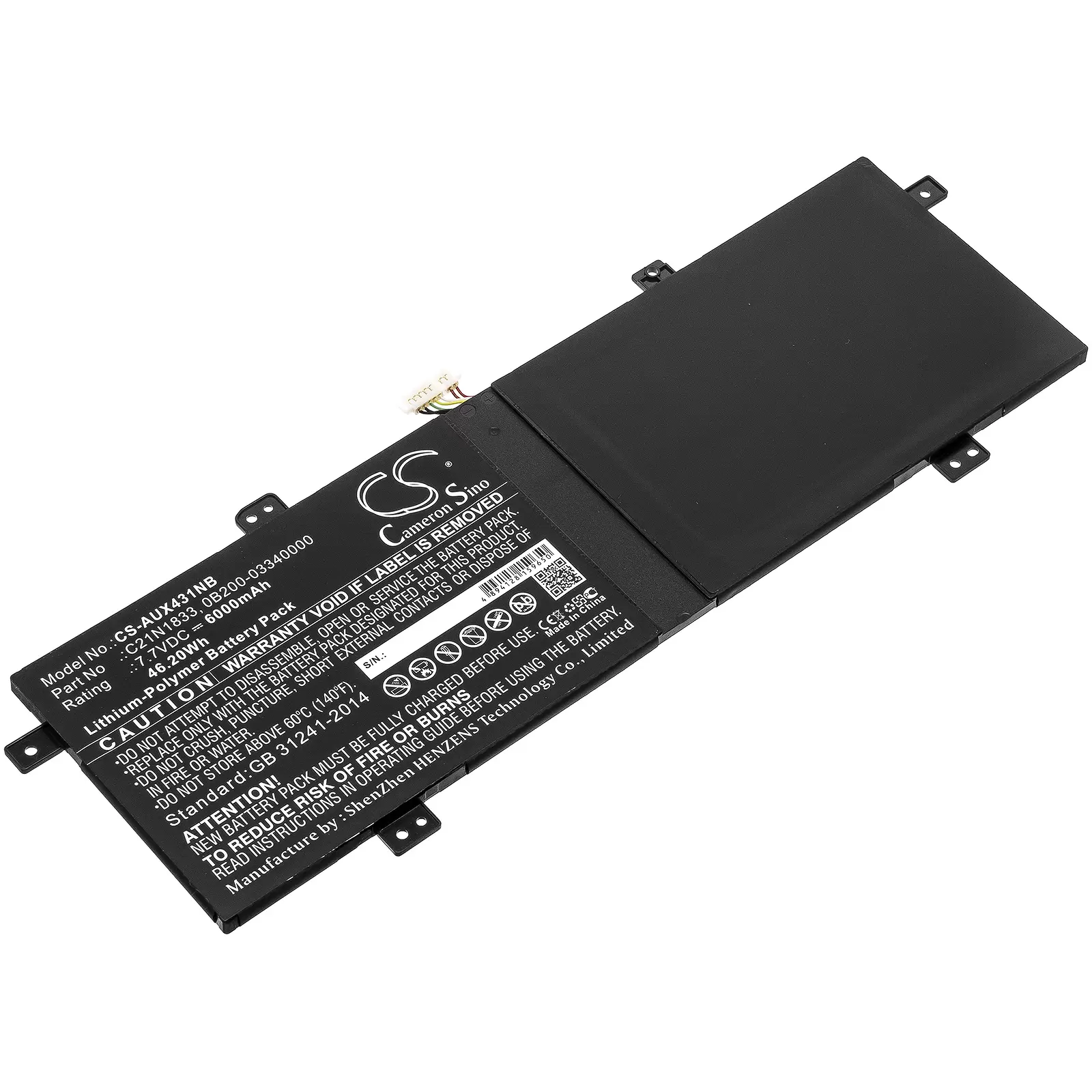 Akku passend für Laptop Asus UX43, Typ C21N1833 Akku passend für Laptop Asus UX43, Typ C21N1833