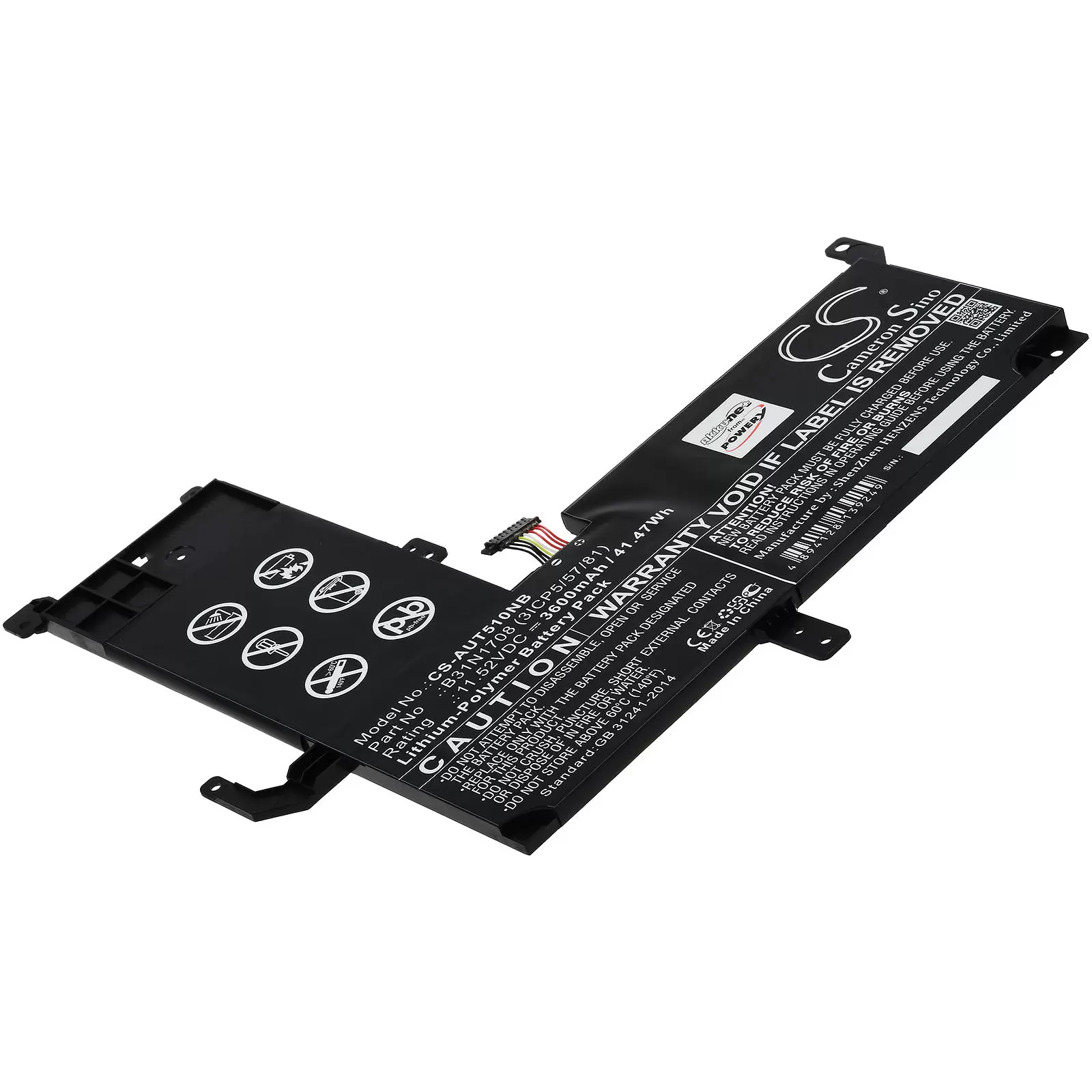 Akku passend für Laptop Asus VivoBook Flip TP510, VivoBook Flip TP510UA, Typ B31N1708 (3ICP5/57/81)