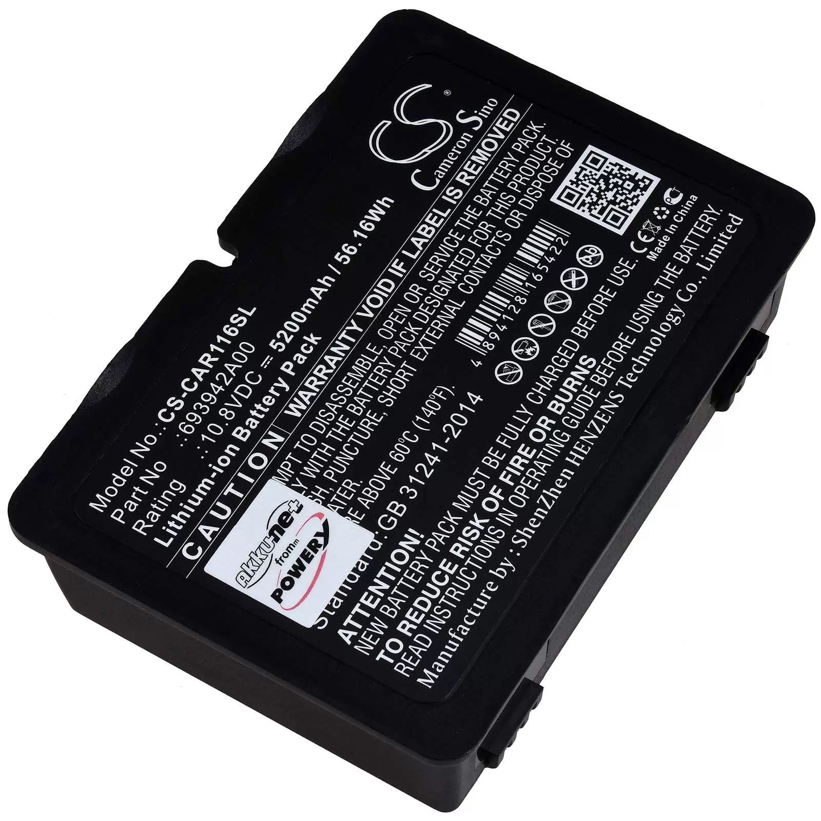 Akku passend für Installationstester Chauvin Arnoux C.A 6117 C.A 6116N Typ 693942A00