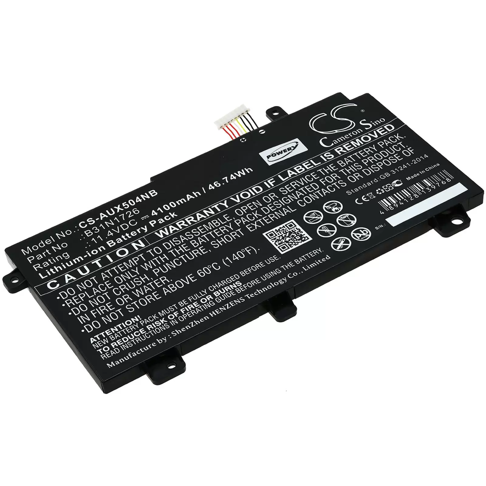 Akku für Laptop Asus FX504 Serie / FX505 Serie / Typ B31N1726 Akku für Laptop Asus FX504 Serie / FX505 Serie / Typ B31N1726