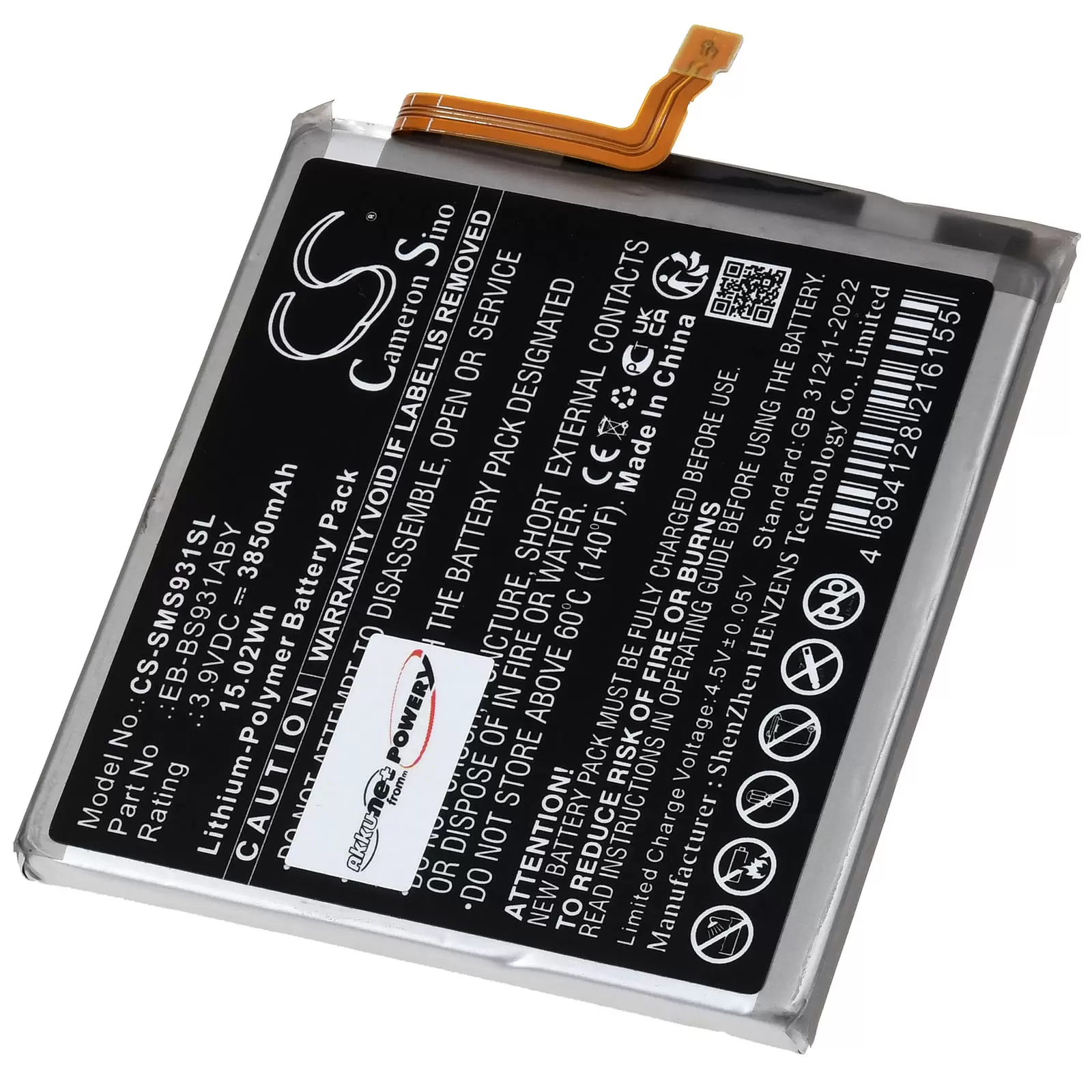 Akku passend für Smartphone Handy Samsung Galaxy S25 5G SM-S9310 Typ EB-BS931ABY
