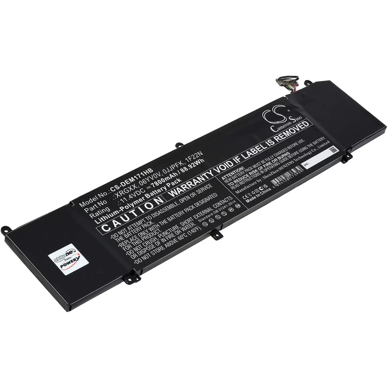 Powerakku passend für Laptop Dell Alienware M15 R1 2018, G5 15 5590, G7 15 7590, Typ XRGXX