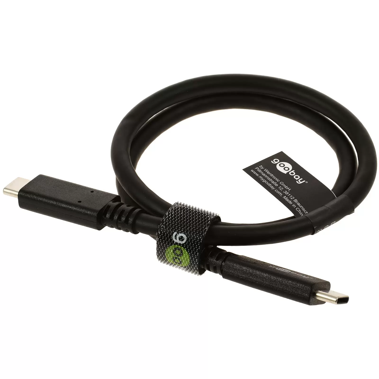 goobay USB-C auf USB-C PD schnelles Lade-, Synchronisationskabel 0,5m 5A