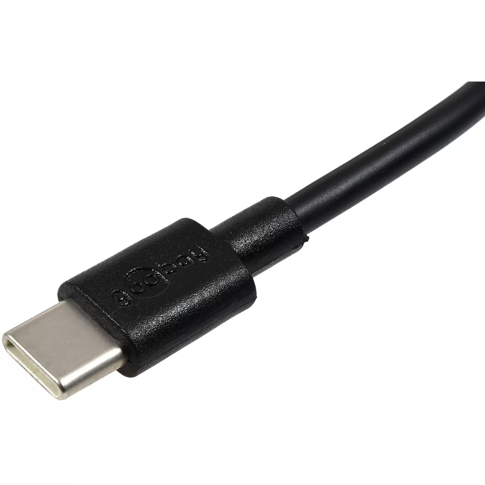 goobay USB-C Lade- u. Synchronisationskabel für Geräte mir USB-C Anschluss, 0,5m, Schwarz