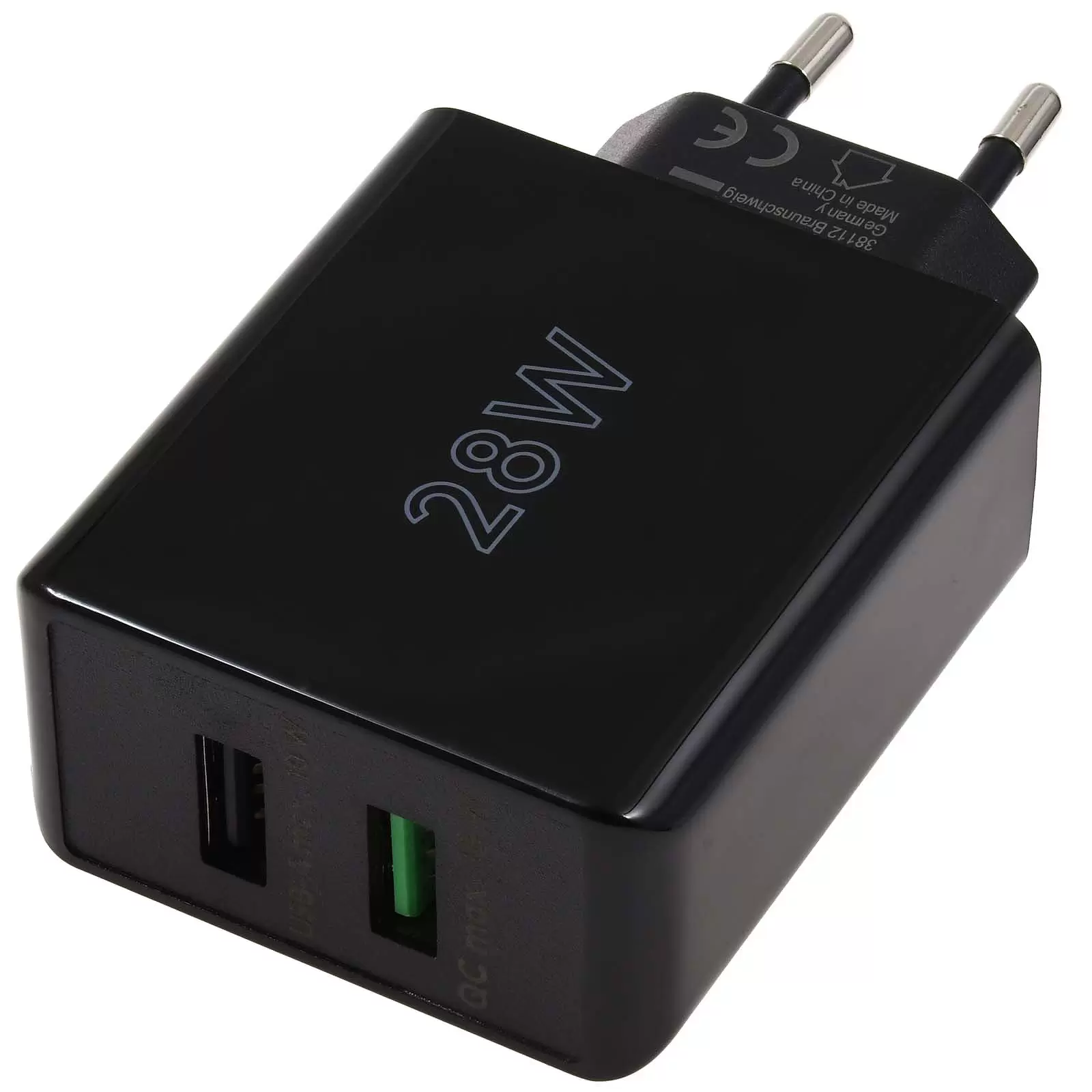 goobay 28W Dual-Schnellladegerät USB-A QC 3.0 schwarz goobay 28W Dual-Schnellladegerät USB-A QC 3.0 schwarz
