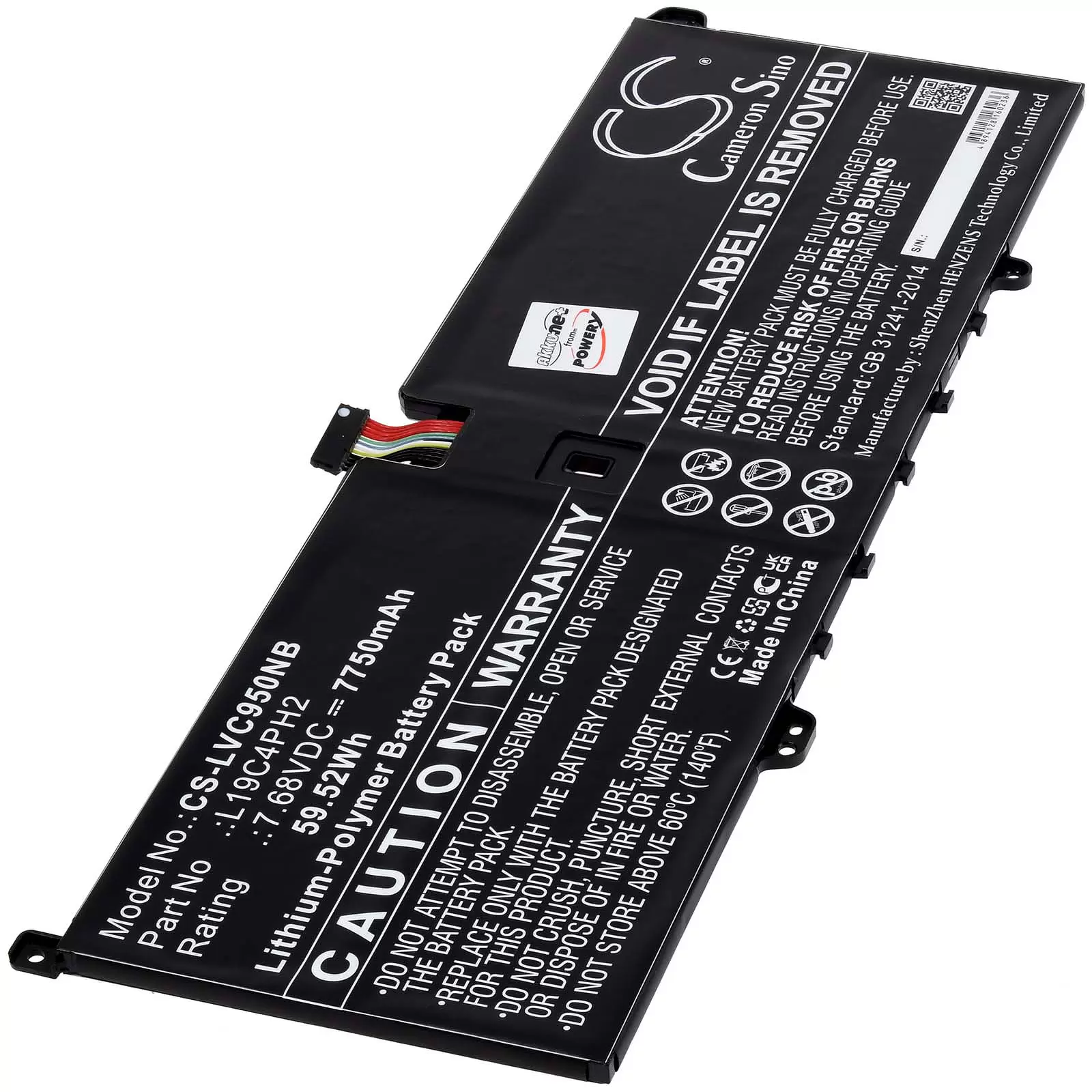 Akku passend für Laptop Lenovo Yoga C950 Typ L19C4PH2 Akku passend für Laptop Lenovo Yoga C950 Typ L19C4PH2