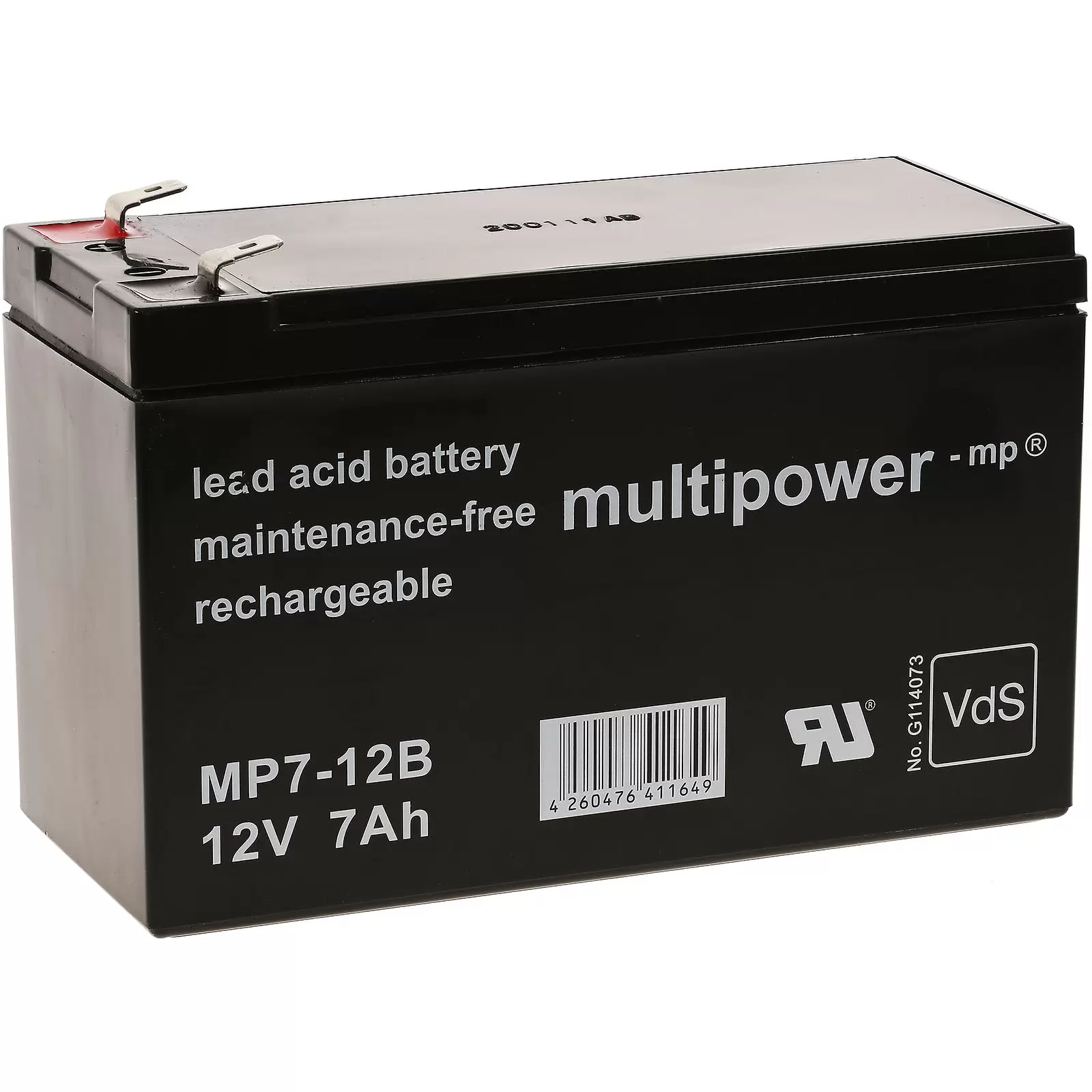 Powery Bleiakku (multipower) MP7-12B VdS 12V 7Ah (ersetzt 7,2Ah)