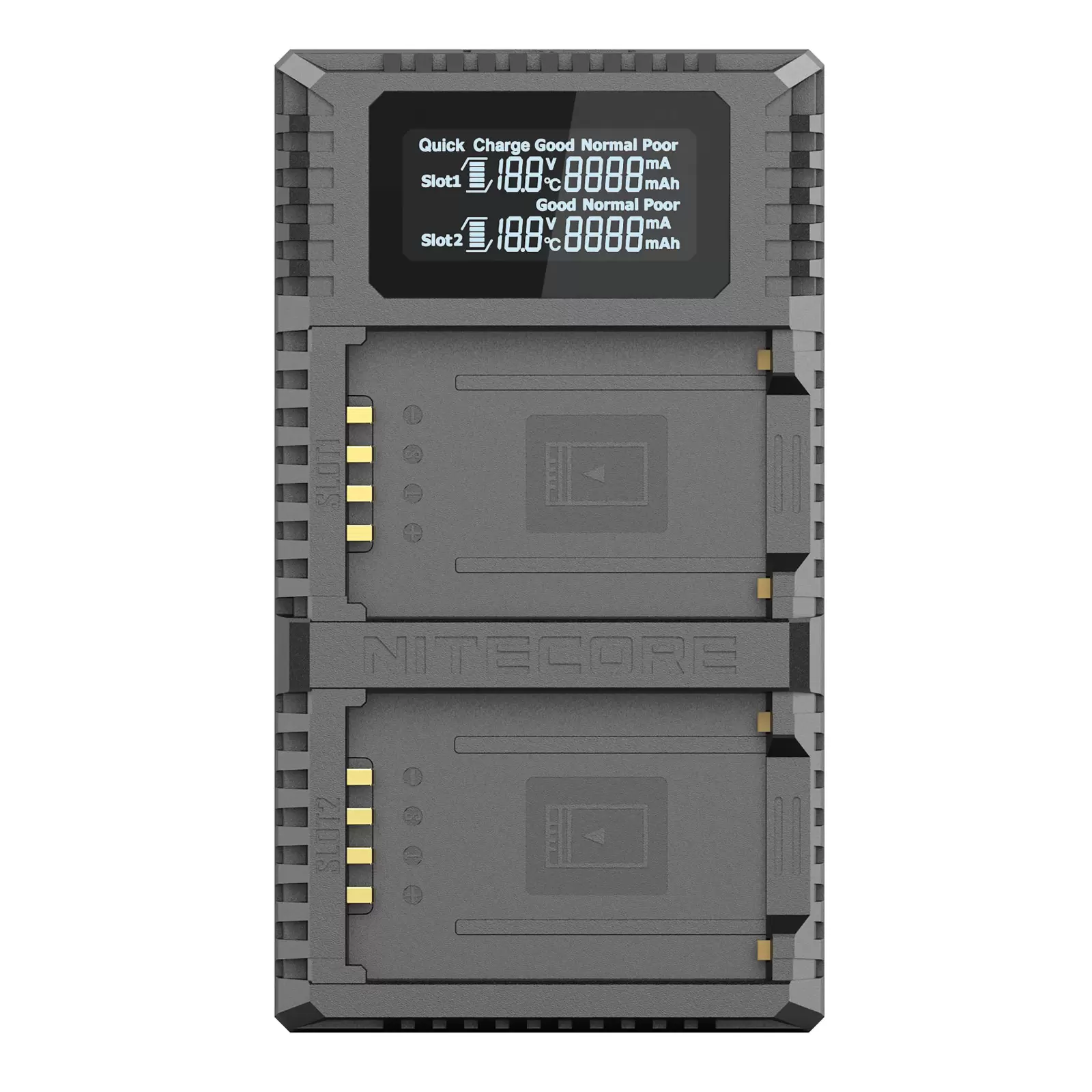 2-fach-USB-Ladegerät Nitecore FX2 PRO für Fuji Kamera-Akkus für GFX 50S, GFX 50R, Typ NP-T125 2-fach-USB-Ladegerät Nitecore FX2 PRO für Fuji Kamera-Akkus für GFX 50S, GFX 50R, Typ NP-T125