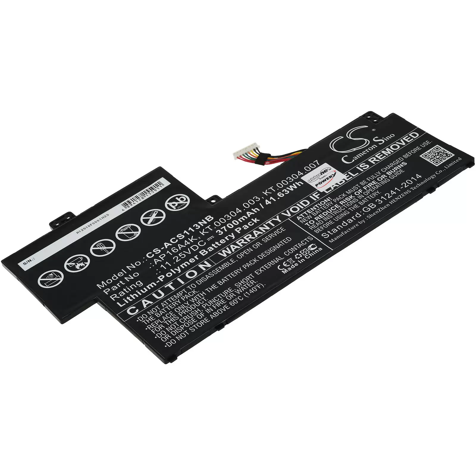 Akku passend für Laptop Acer Aspire One Cloudbook 11 AO1-132,Swift 1 SF113-31-P2CP,Typ AP16A4K u.a.