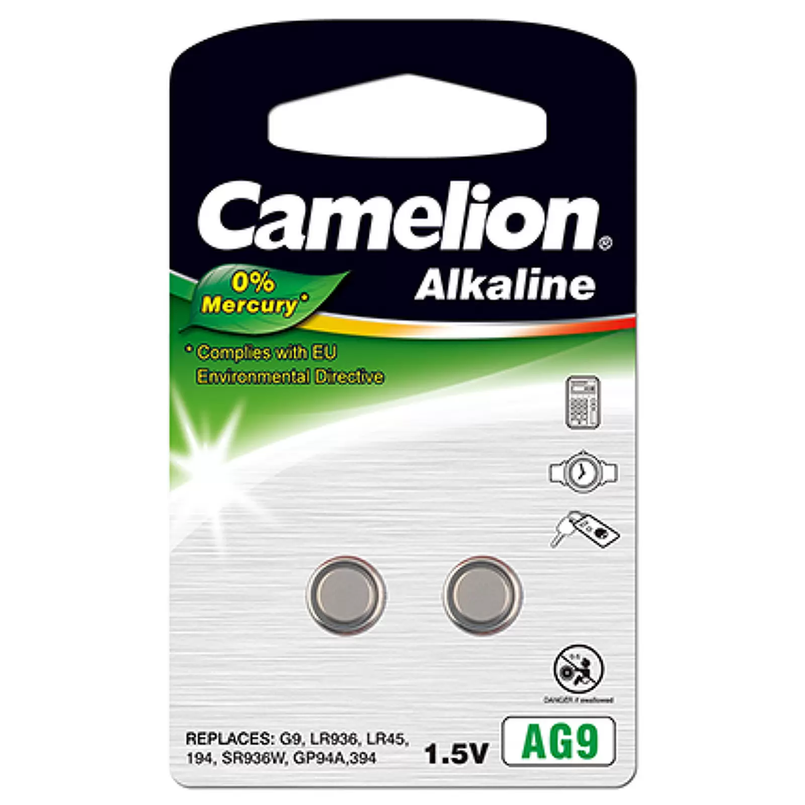 Camelion Knopfzelle 394 LR45 LR936 AG9 SR936W 2er Blister Camelion Knopfzelle 394 LR45 LR936 AG9 SR936W 2er Blister