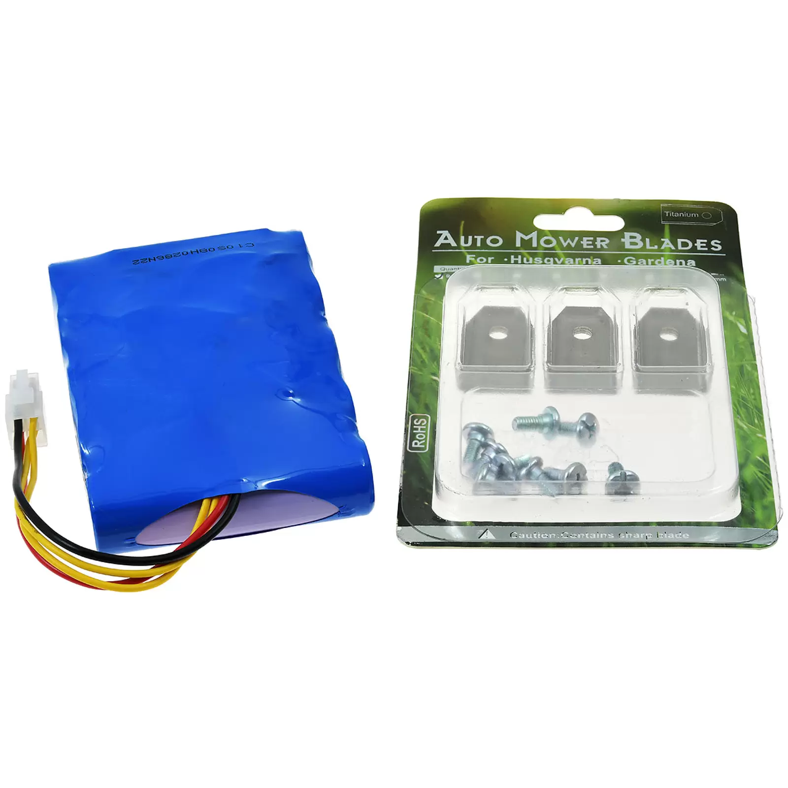 Powerakku kompatibel mit Mähroboter Husqvarna Automower 310 - 2015/2016/2017 inkl. 9x Ersatz Messer Powerakku kompatibel mit Mähroboter Husqvarna Automower 310 - 2015/2016/2017 inkl. 9x Ersatz Messer
