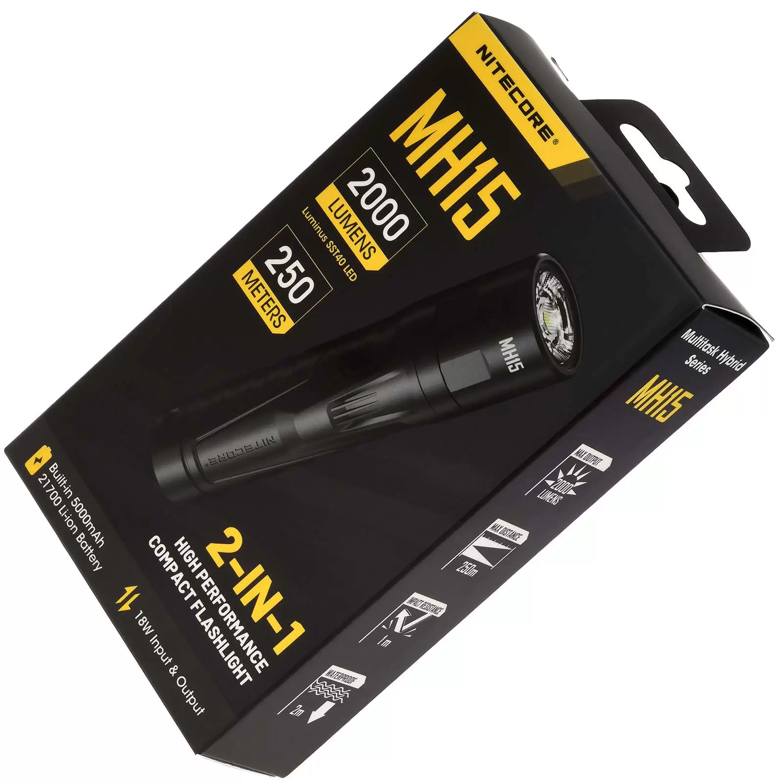 Nitecore MH15 Taschenlampe, Leuchte inkl. Powerbank-Funktion, 2000 Lumen