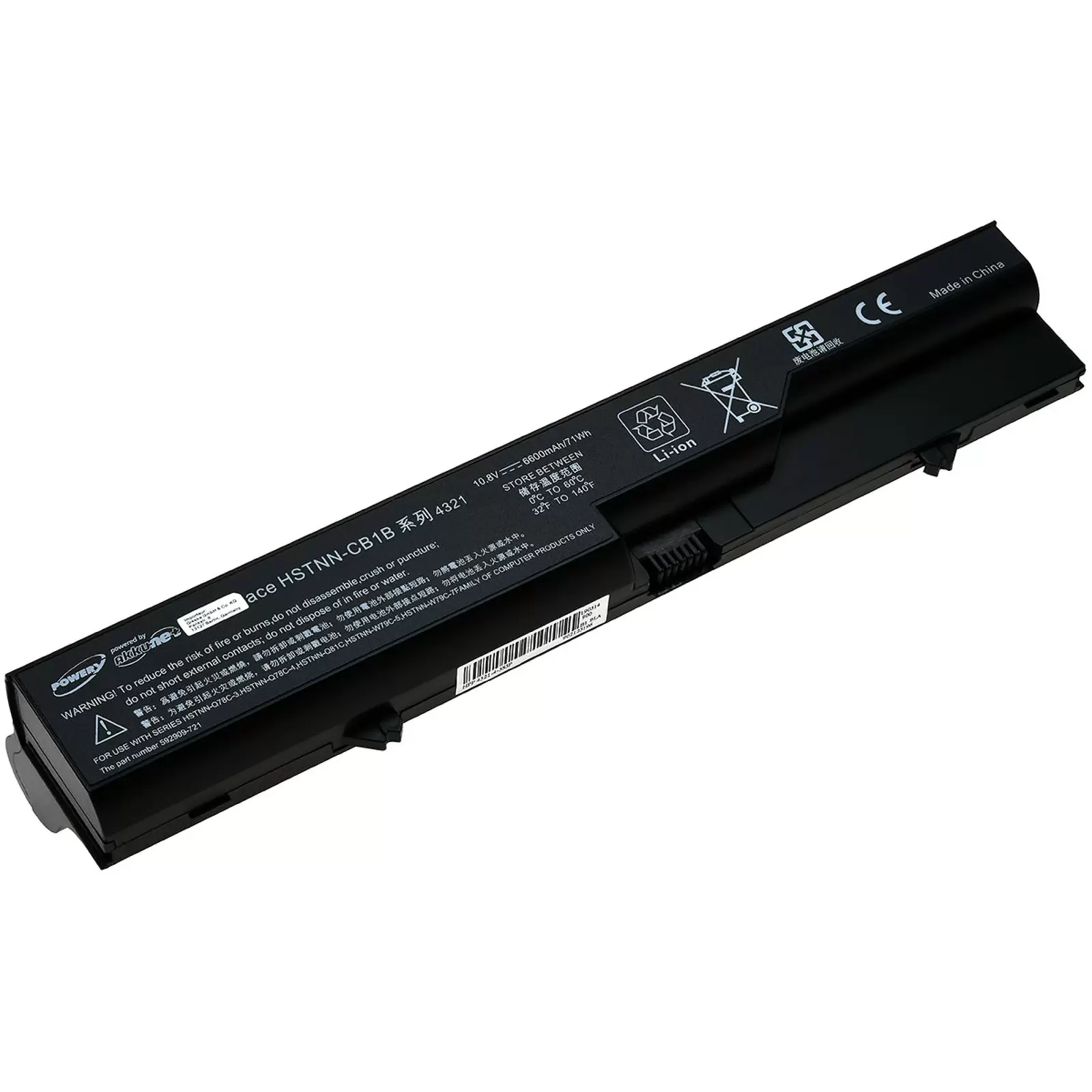 Powerakku für HP 420 / ProBook 4320s - 4520s / Typ HSTNN-LB1B