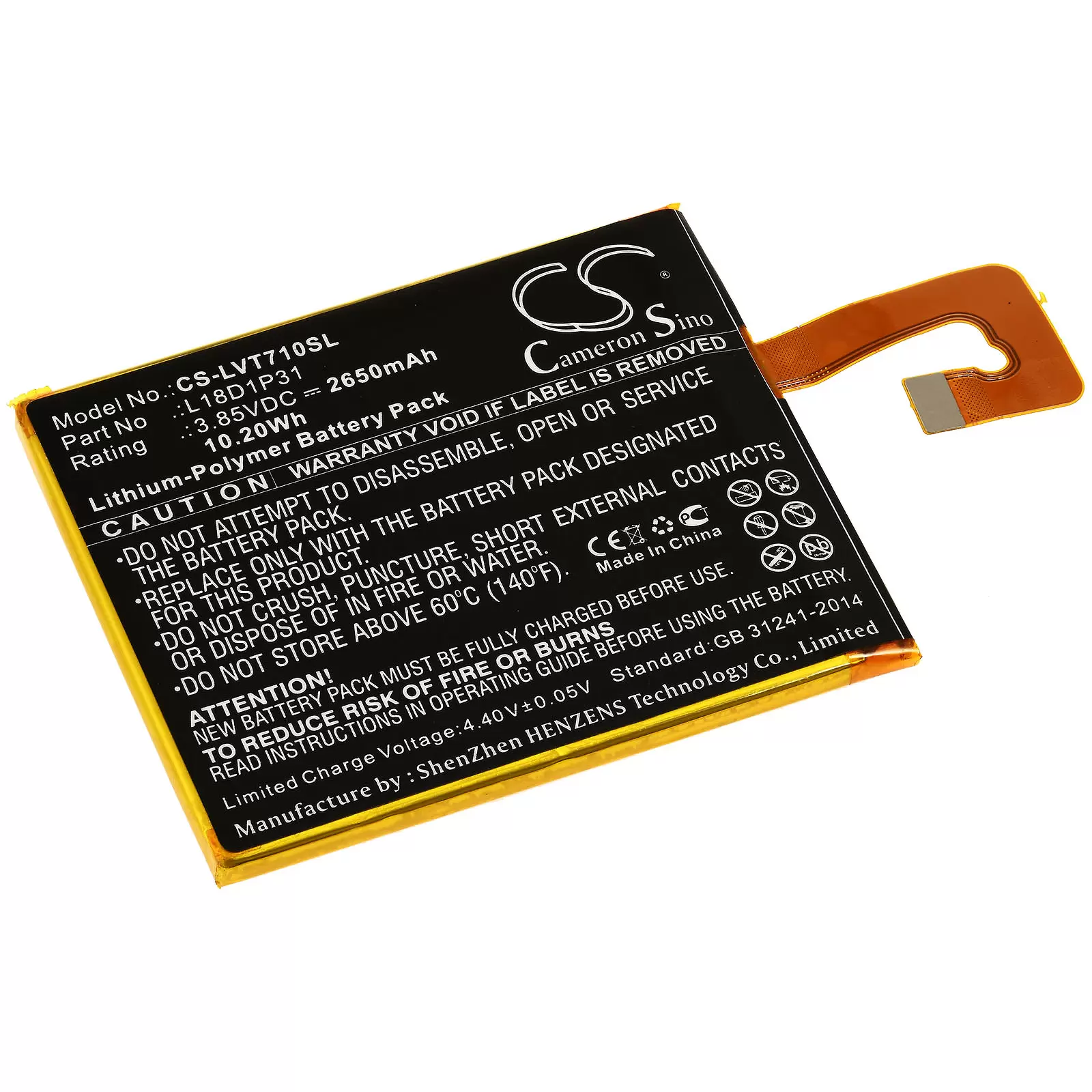 Akku passend für Tablet Lenovo Tab E7, TB-7104F, Typ L18D1P31