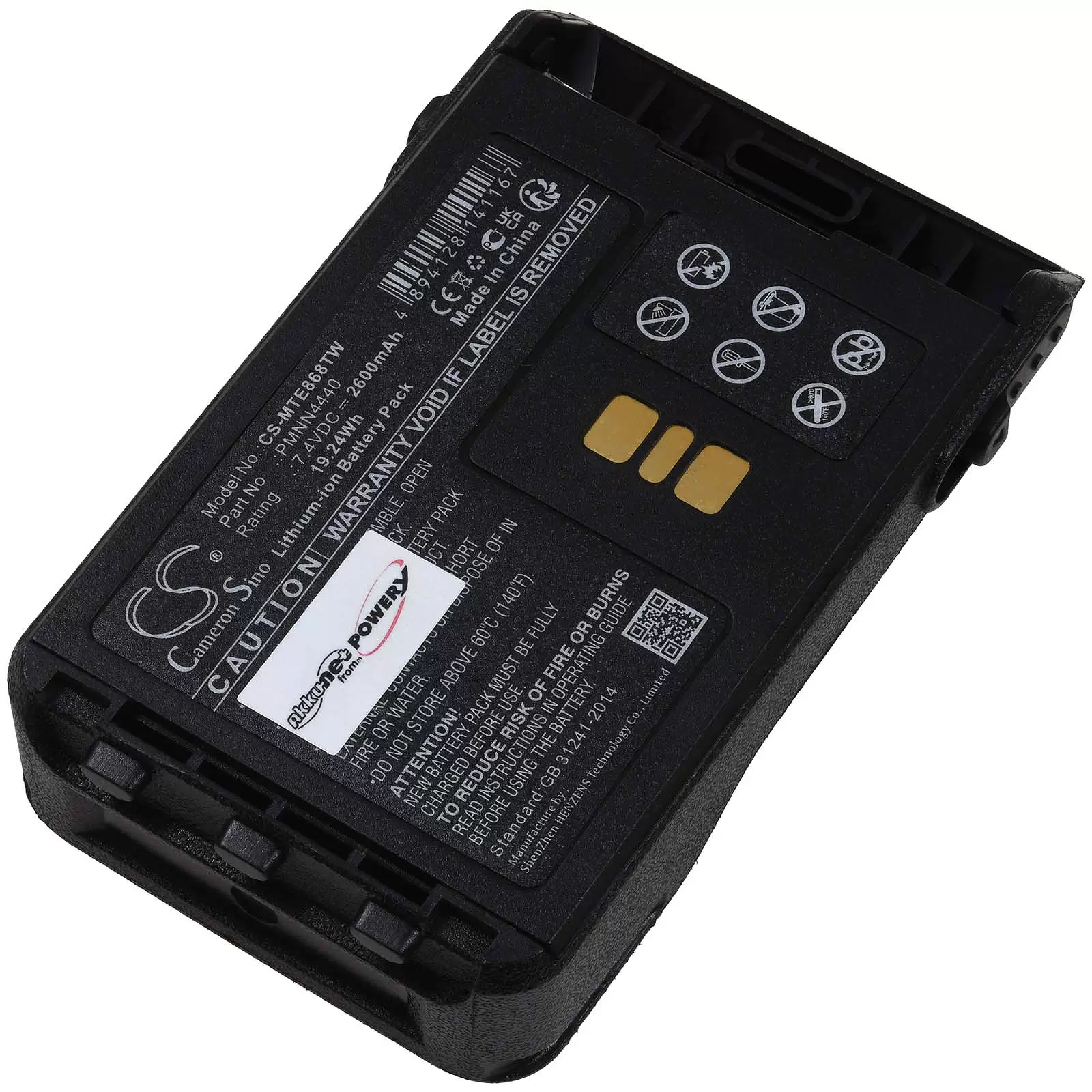 XXL-Akku passend für Funkgerät Motorola DP3000e XiR E8600 XiR P8600 Typ PMNN4440 XXL-Akku passend für Funkgerät Motorola DP3000e XiR E8600 XiR P8600 Typ PMNN4440