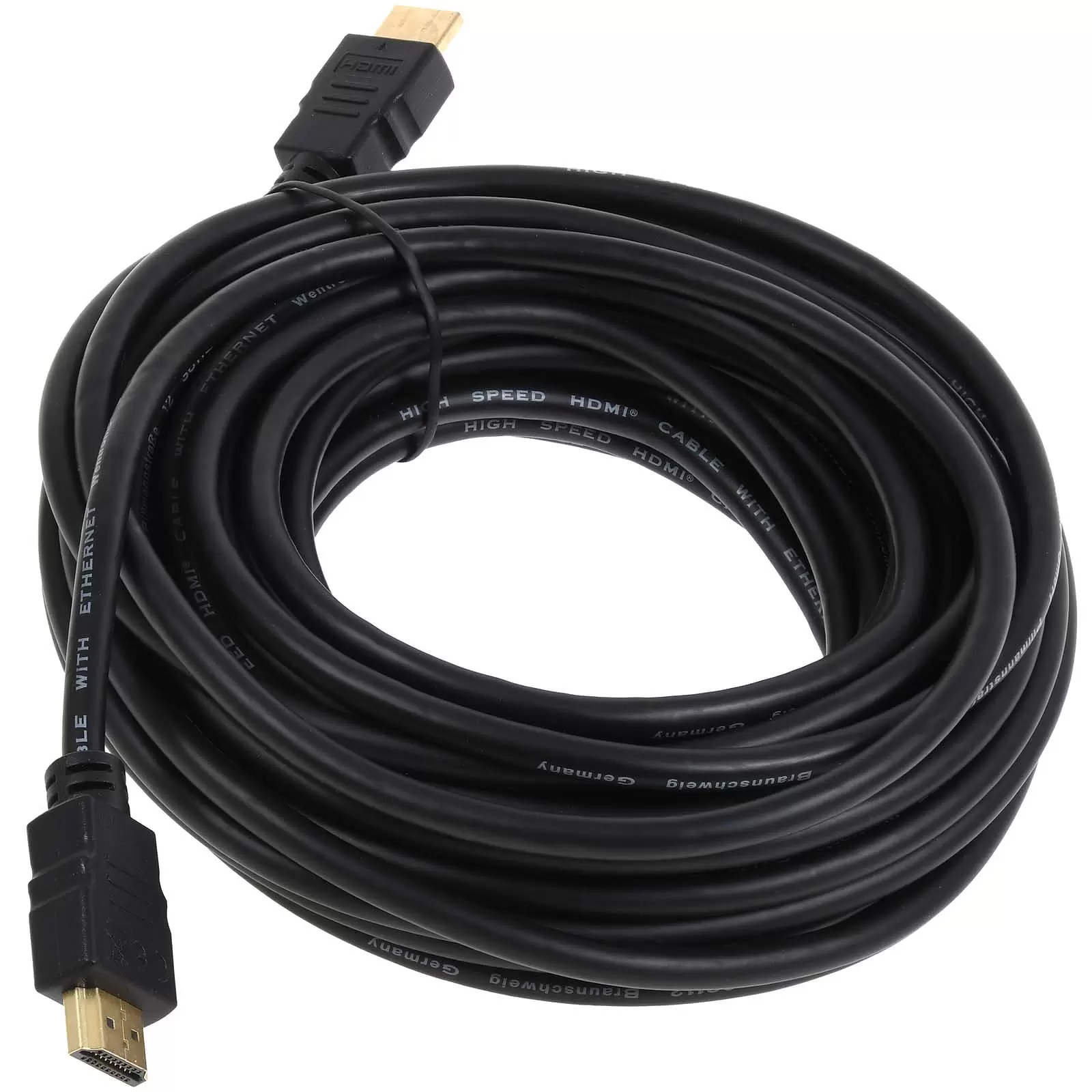 High Speed HDMI Kabel mit Standard-Stecker (Typ A) 10m, Schwarz, vergoldete Anschlüsse