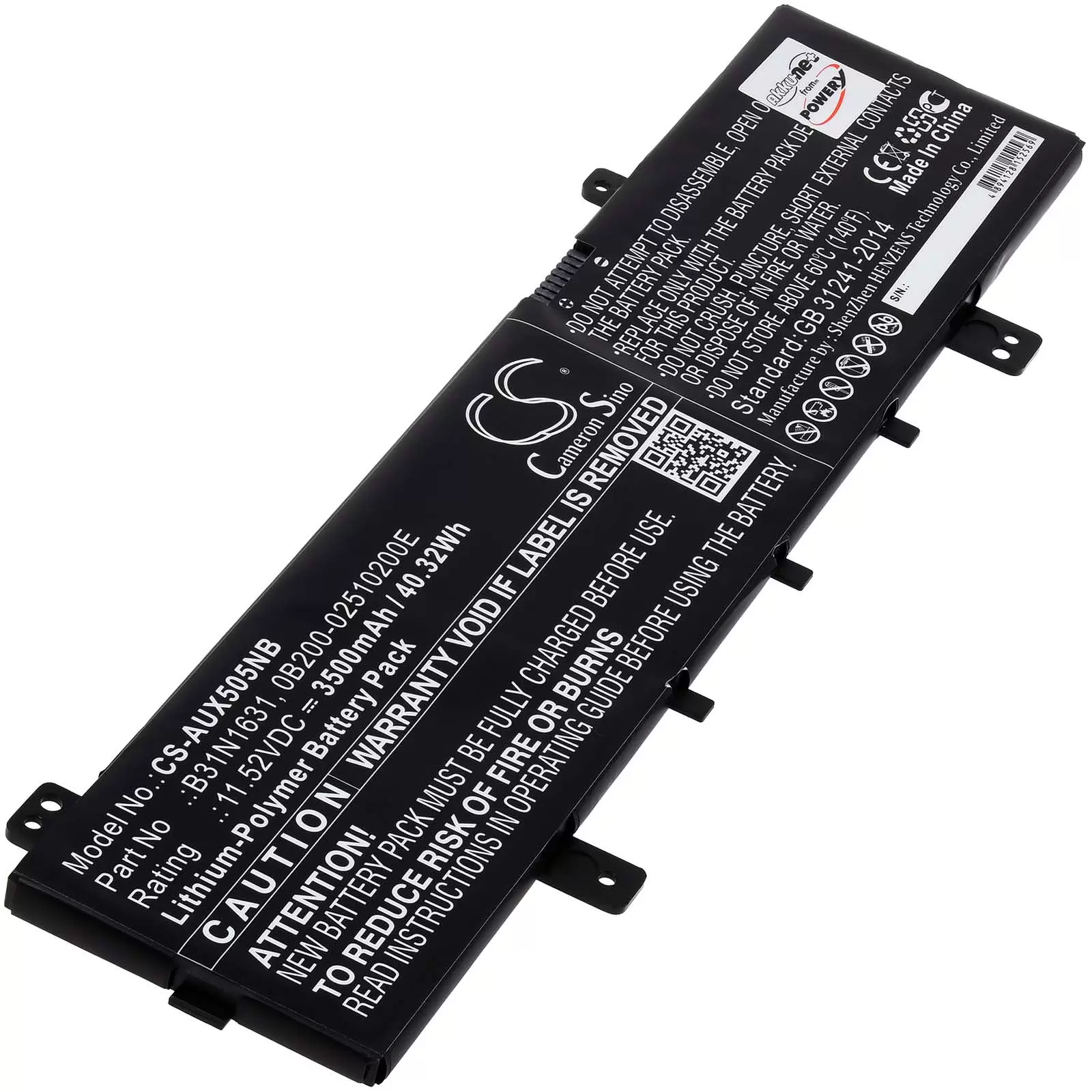 Akku passend für Laptop Asus VivoBook 15 X505B VivoBook 15 F505Z Typ B31N1631 Akku passend für Laptop Asus VivoBook 15 X505B VivoBook 15 F505Z Typ B31N1631