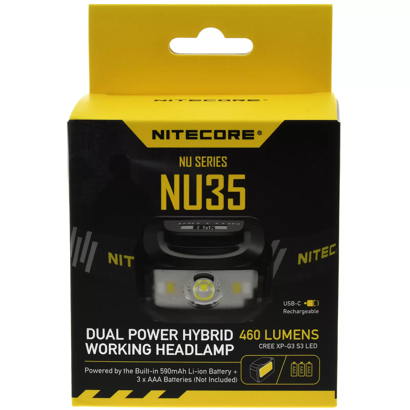 Nitecore NU35 LED Kopflampe, Stirnlampe, Headlamp, USB-C, max. 460 Lumen
