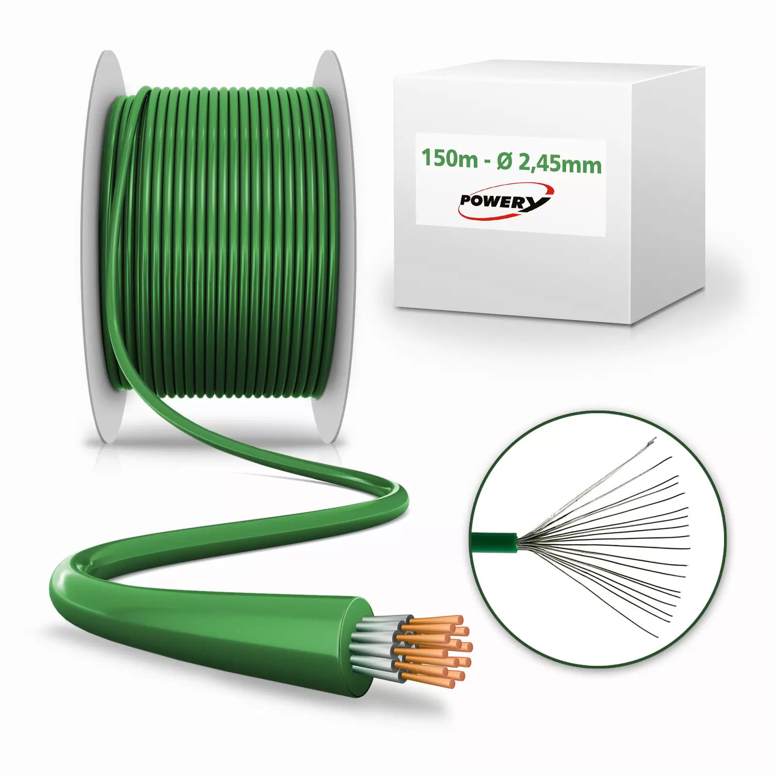 150m Begrenzungskabel kompatibel mit Mähroboter 2,45mm verzinnter Kupfer 150m Begrenzungskabel kompatibel mit Mähroboter 2,45mm verzinnter Kupfer