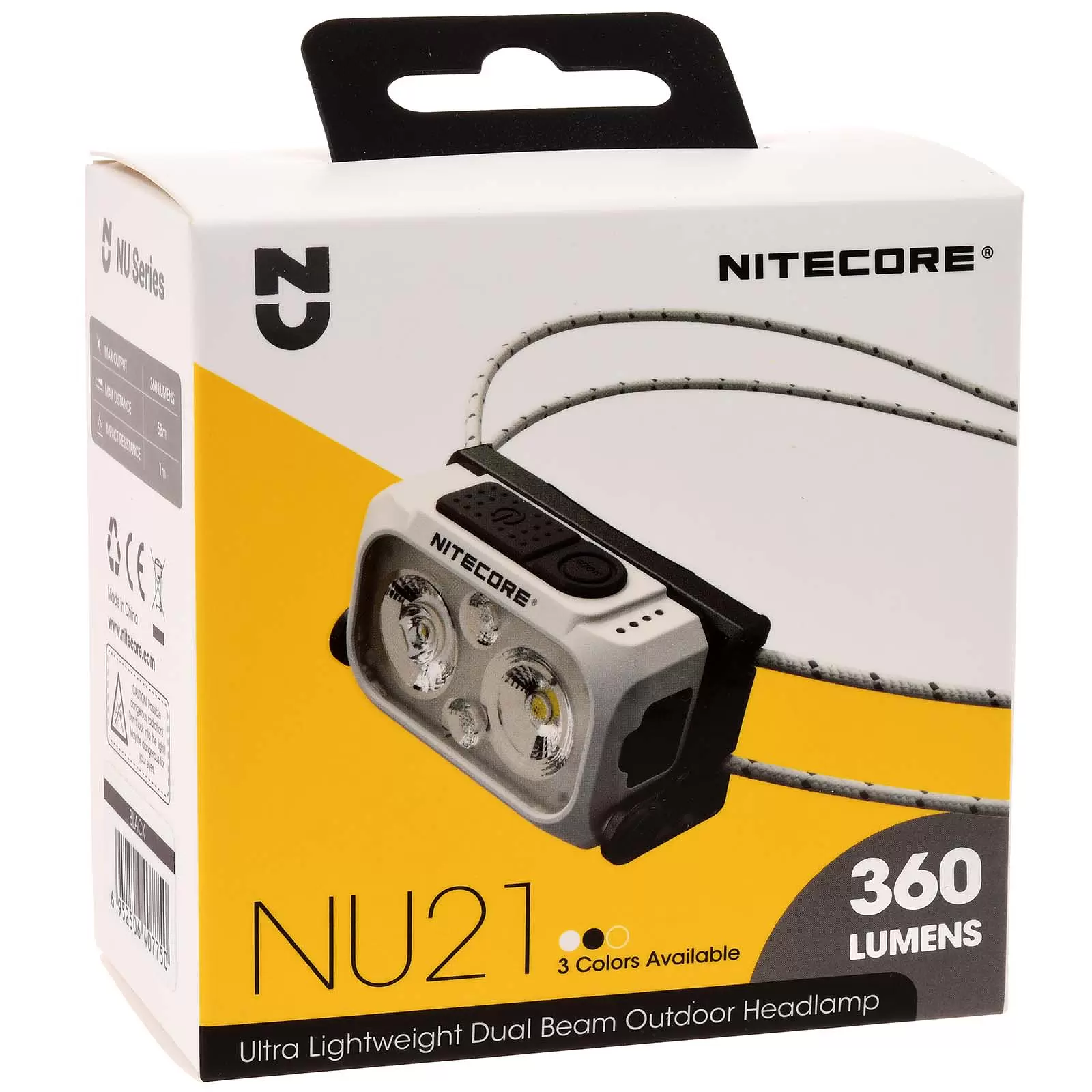 Nitecore NU21 LED Kopflampe, Stirnlampe, Headlamp, USB-C, max. 360 Lumen