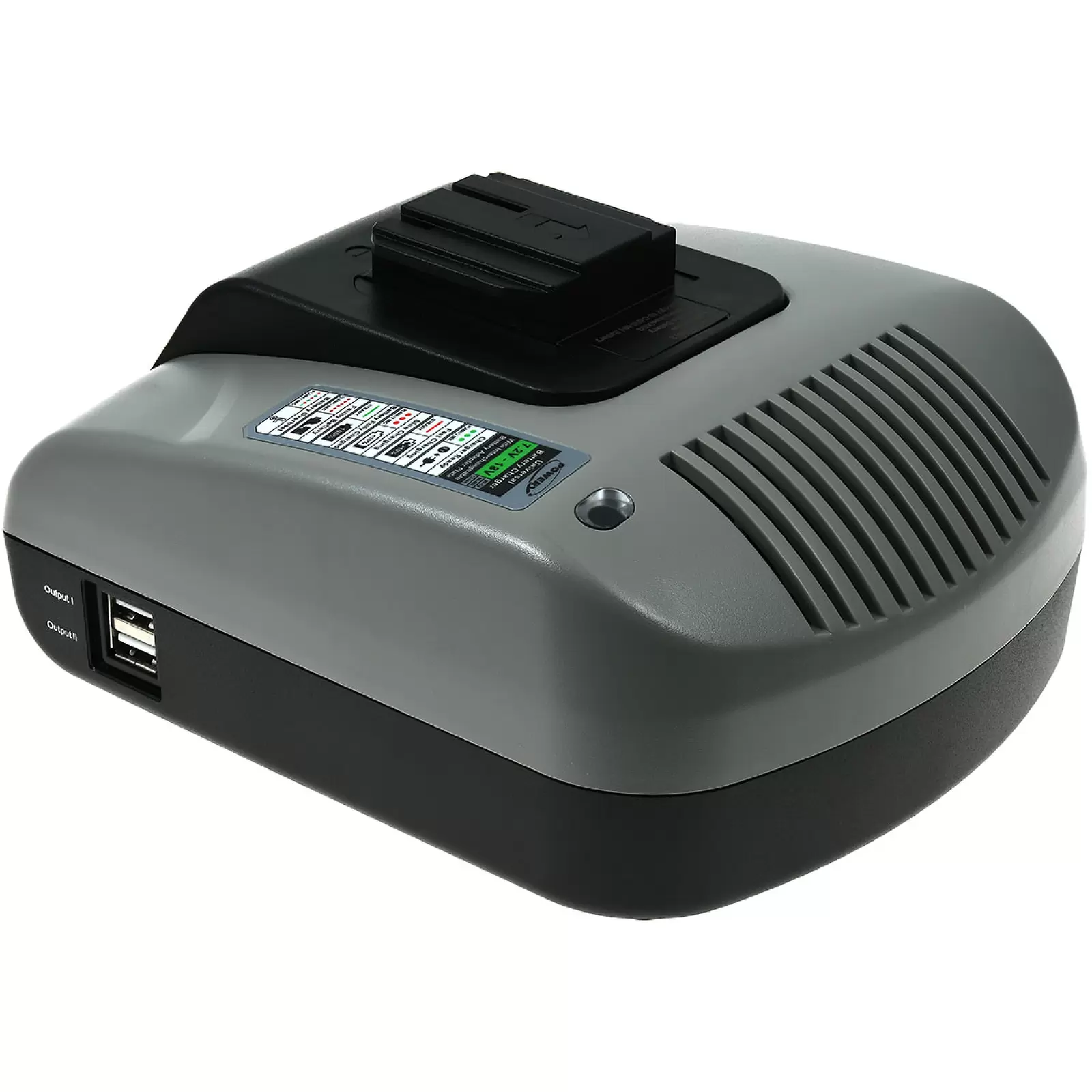 Powery Akku-Ladegerät mit USB für Milwaukee B18 Serie / 18V Li-Ion