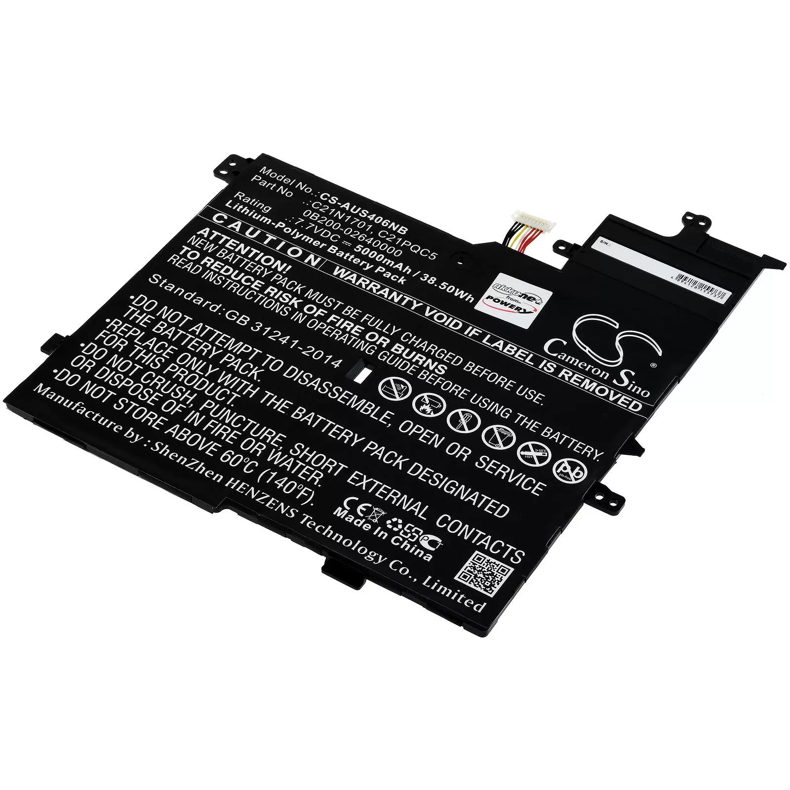 Akku passend für Laptop Asus VivoBook S14 S406UA-BM248T, K406UA-BM141T, Typ C21PQC5 u.a.